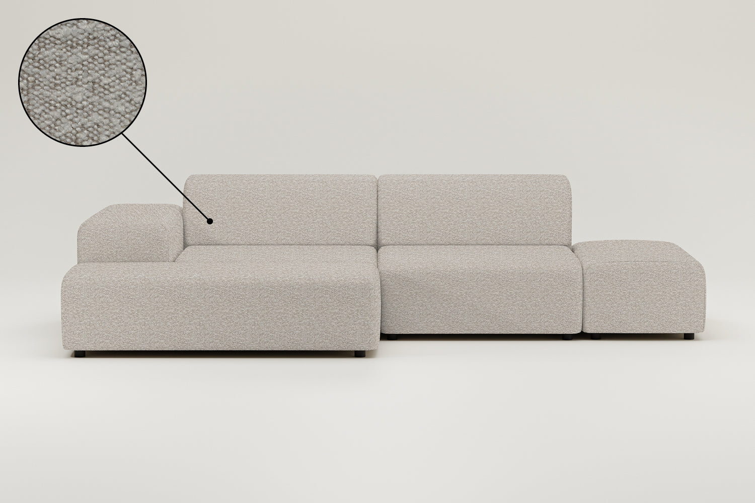 Canapé d'angle modulable 4 places Nina avec fonction couchage