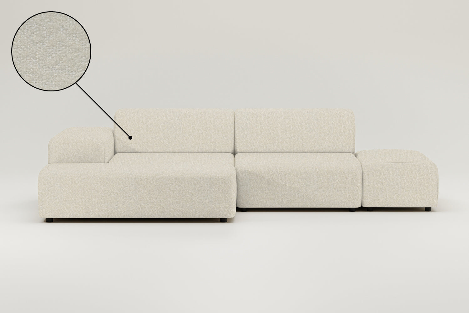 Canapé d'angle modulable 4 places Nina avec fonction couchage