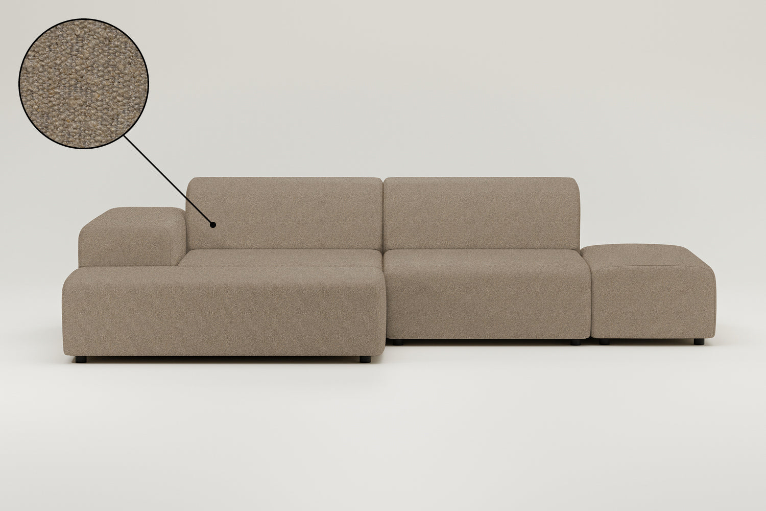 Canapé d'angle modulable 4 places Nina avec fonction couchage