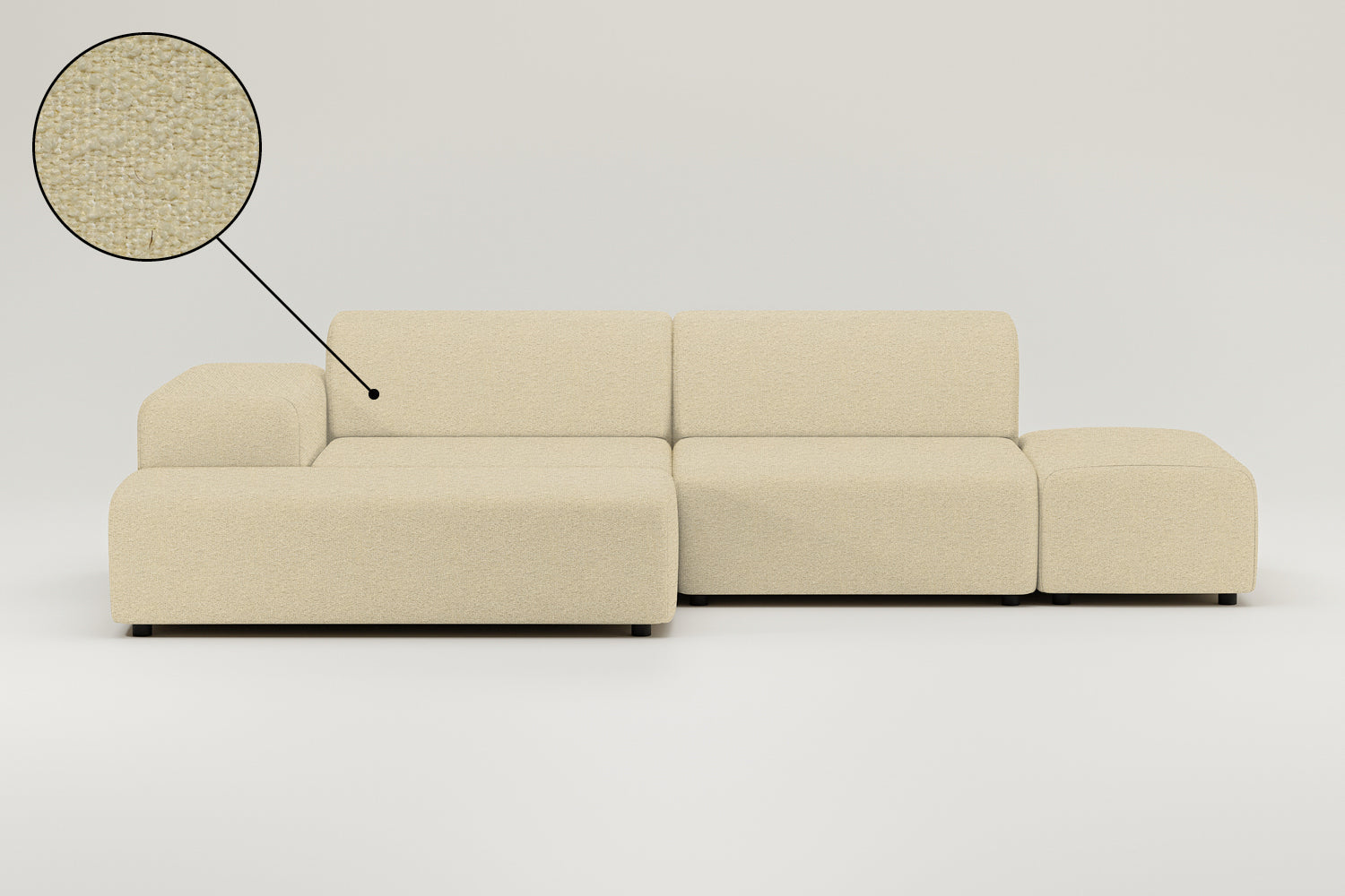 Canapé d'angle modulable 4 places Nina avec fonction couchage