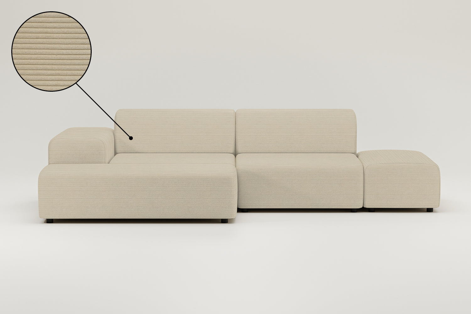Canapé d'angle modulable 4 places Nina avec fonction couchage