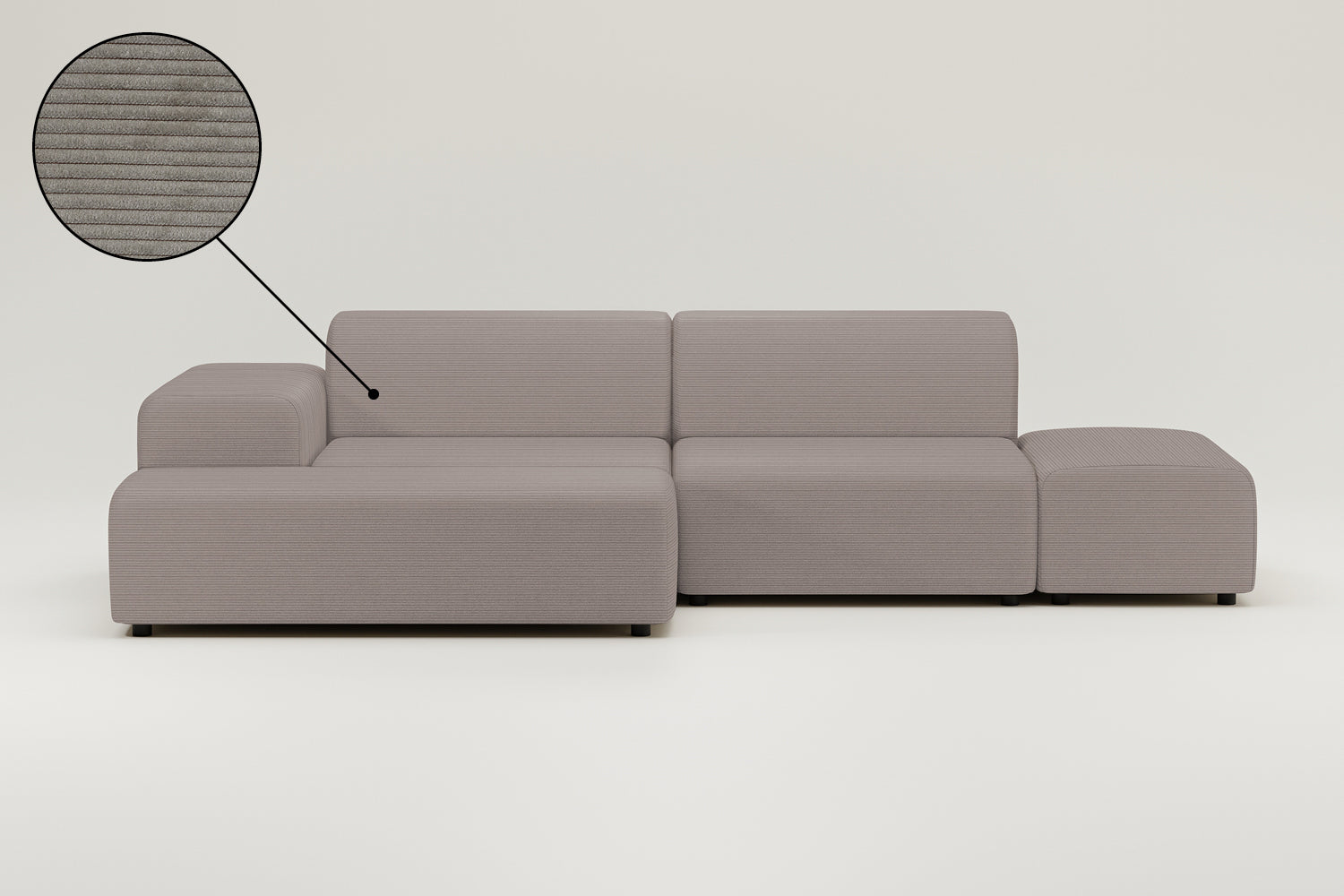 Canapé d'angle modulable 4 places Nina avec fonction couchage