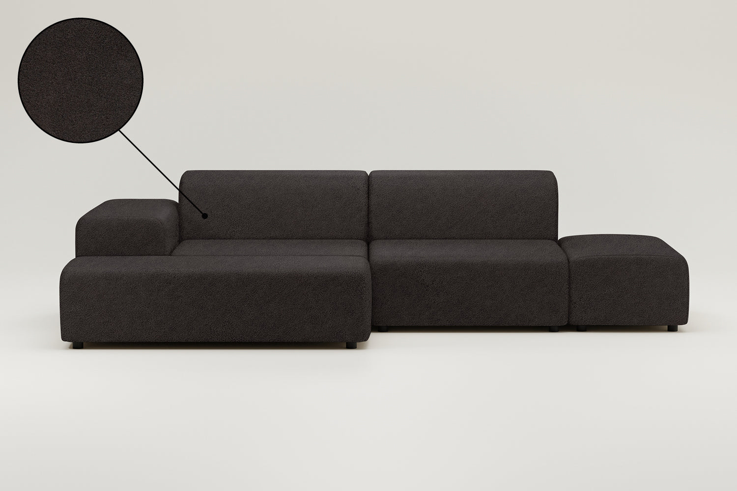 Canapé d'angle modulable 4 places Nina avec fonction couchage