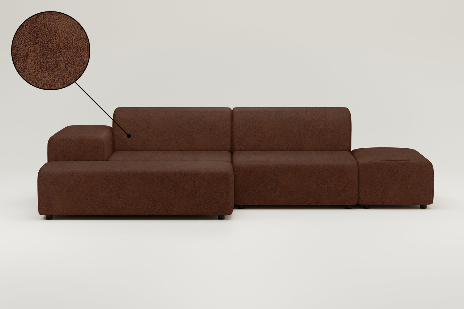 Canapé d'angle modulable 4 places Nina avec fonction couchage