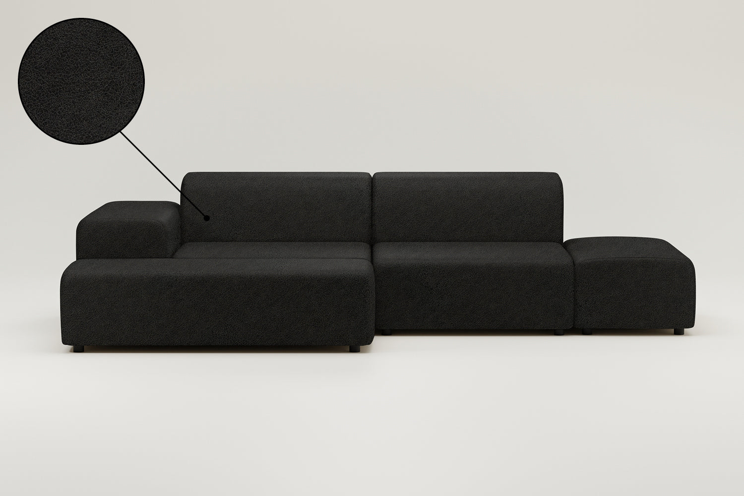 Canapé d'angle modulable 4 places Nina avec fonction couchage