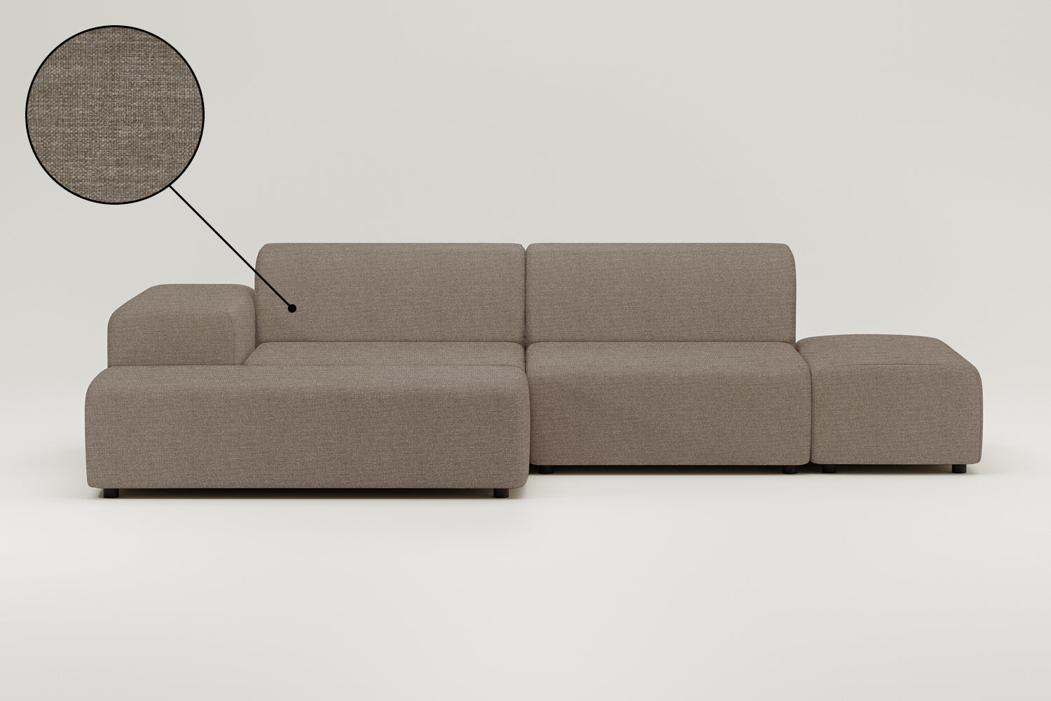 Canapé d'angle modulable 4 places Nina avec fonction couchage