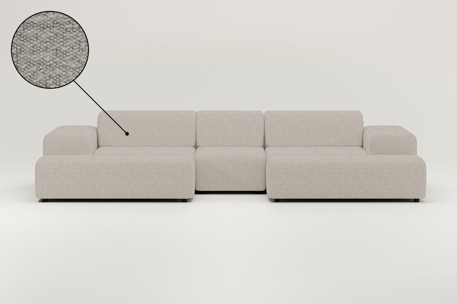 Modular sofa Nina U-Form / Living area with sleeping function