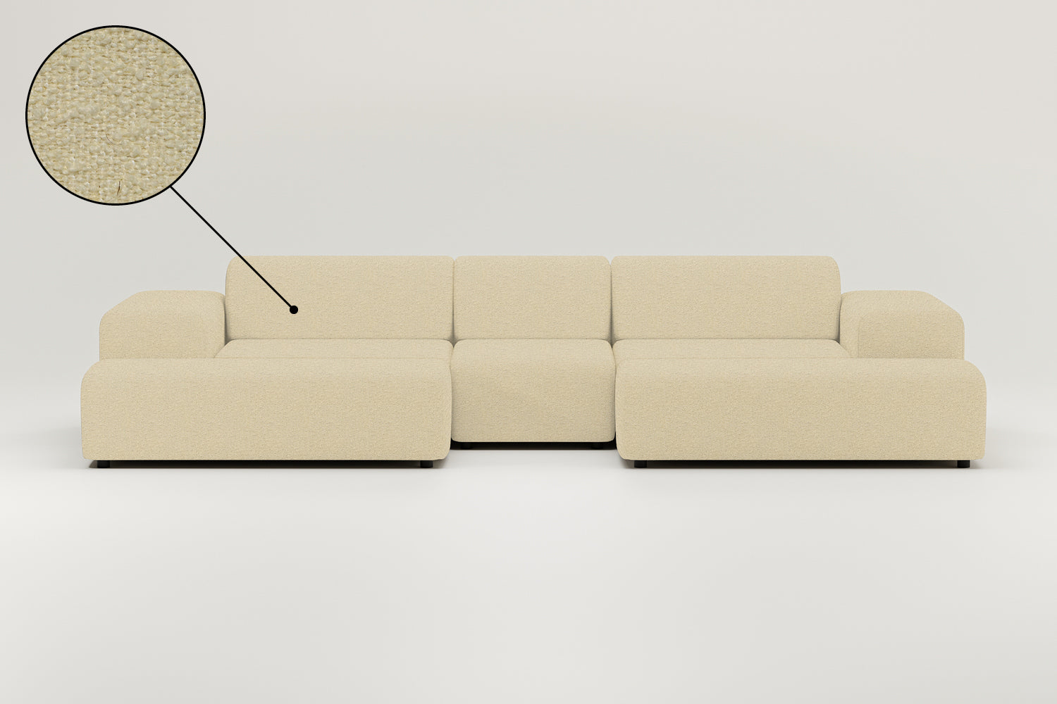 Modular sofa Nina U-Form / Living area with sleeping function