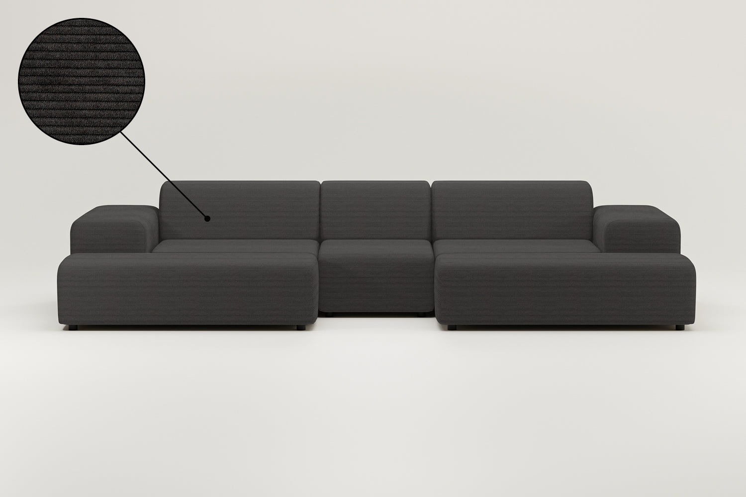 Modular sofa Nina U-Form / Living area with sleeping function