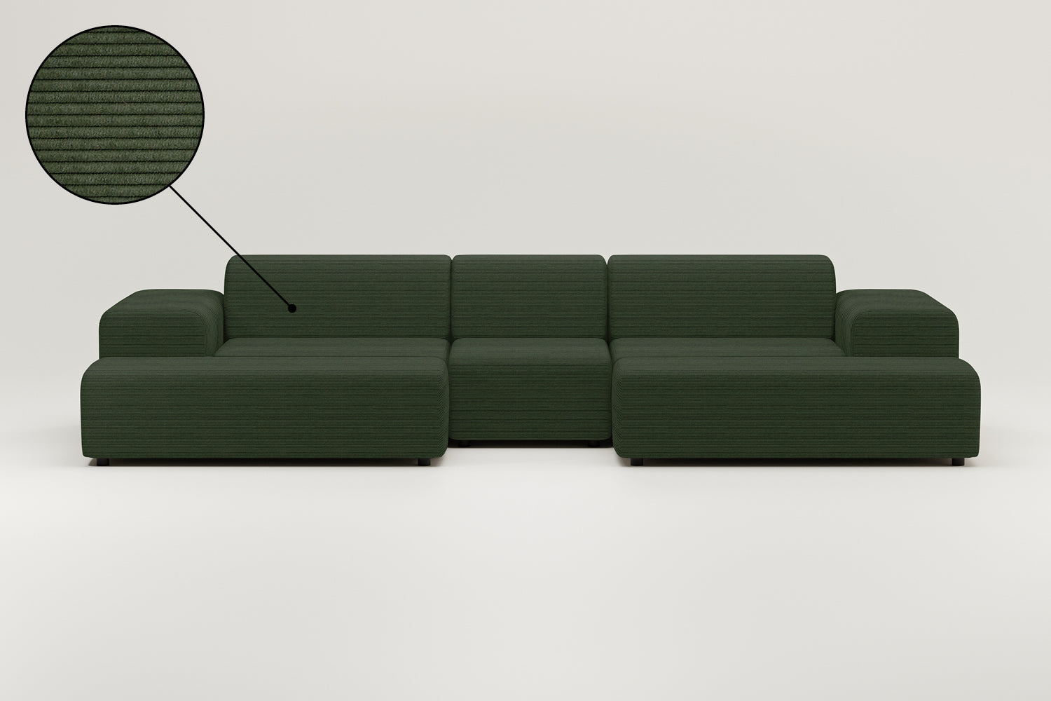 Modular sofa Nina U-Form / Living area with sleeping function
