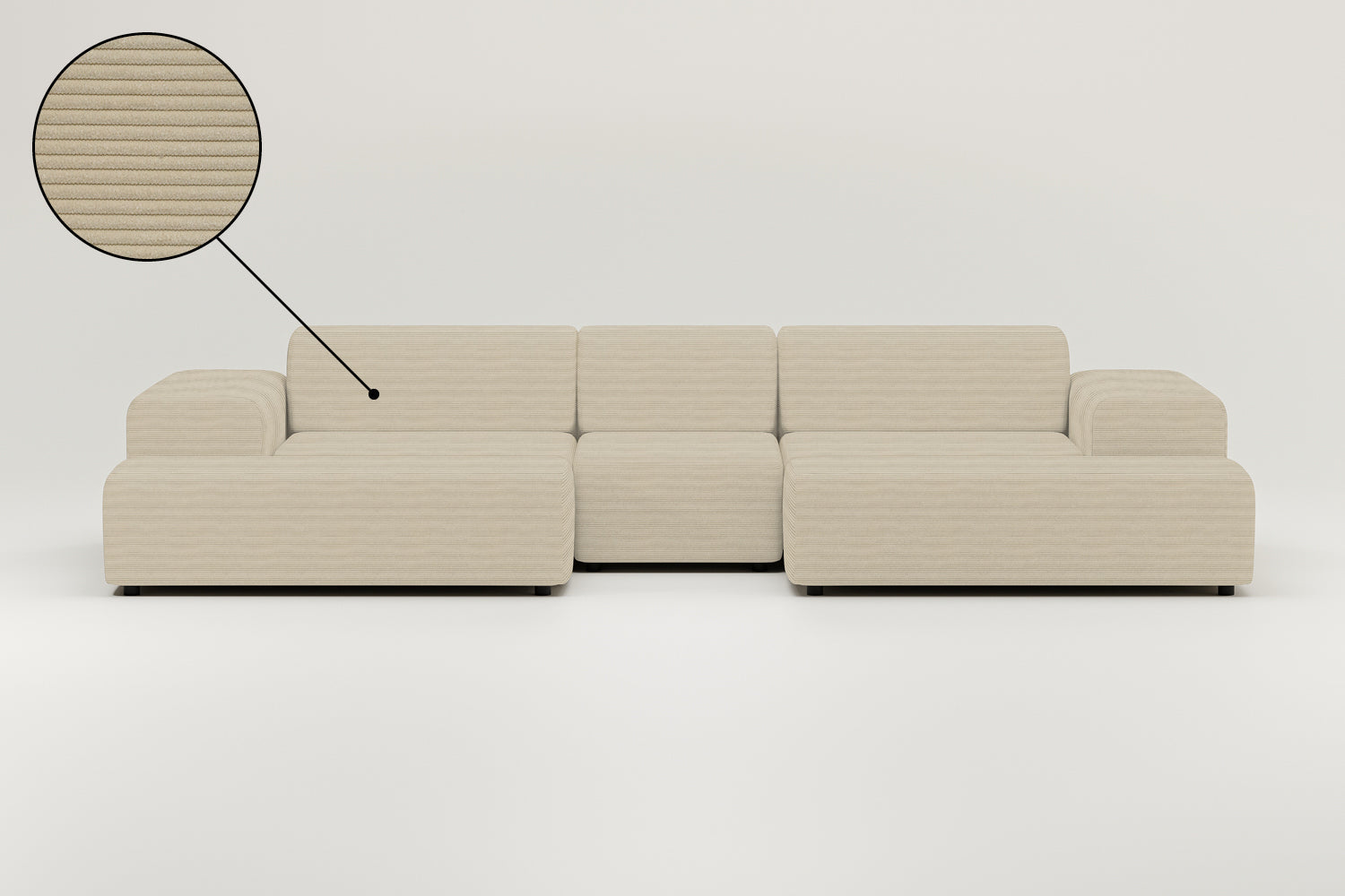 Modular sofa Nina U-Form / Living area with sleeping function