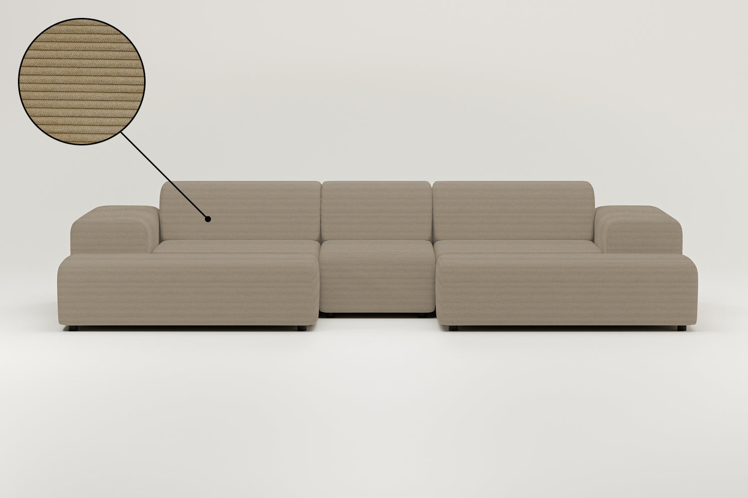 Modular sofa Nina U-Form / Living area with sleeping function