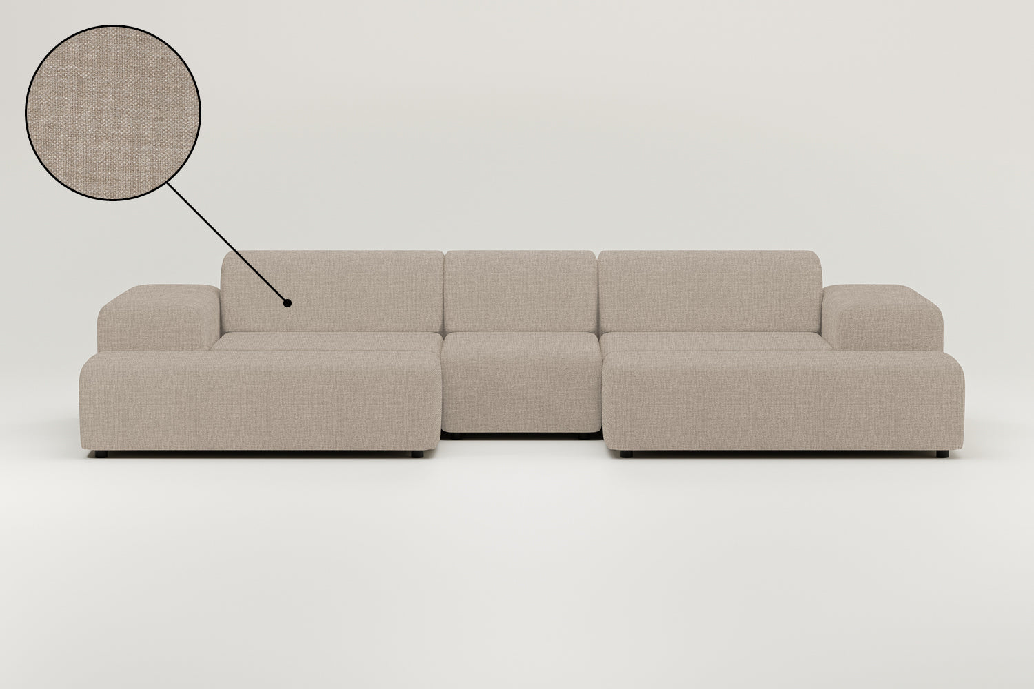 Modular sofa Nina U-Form / Living area with sleeping function