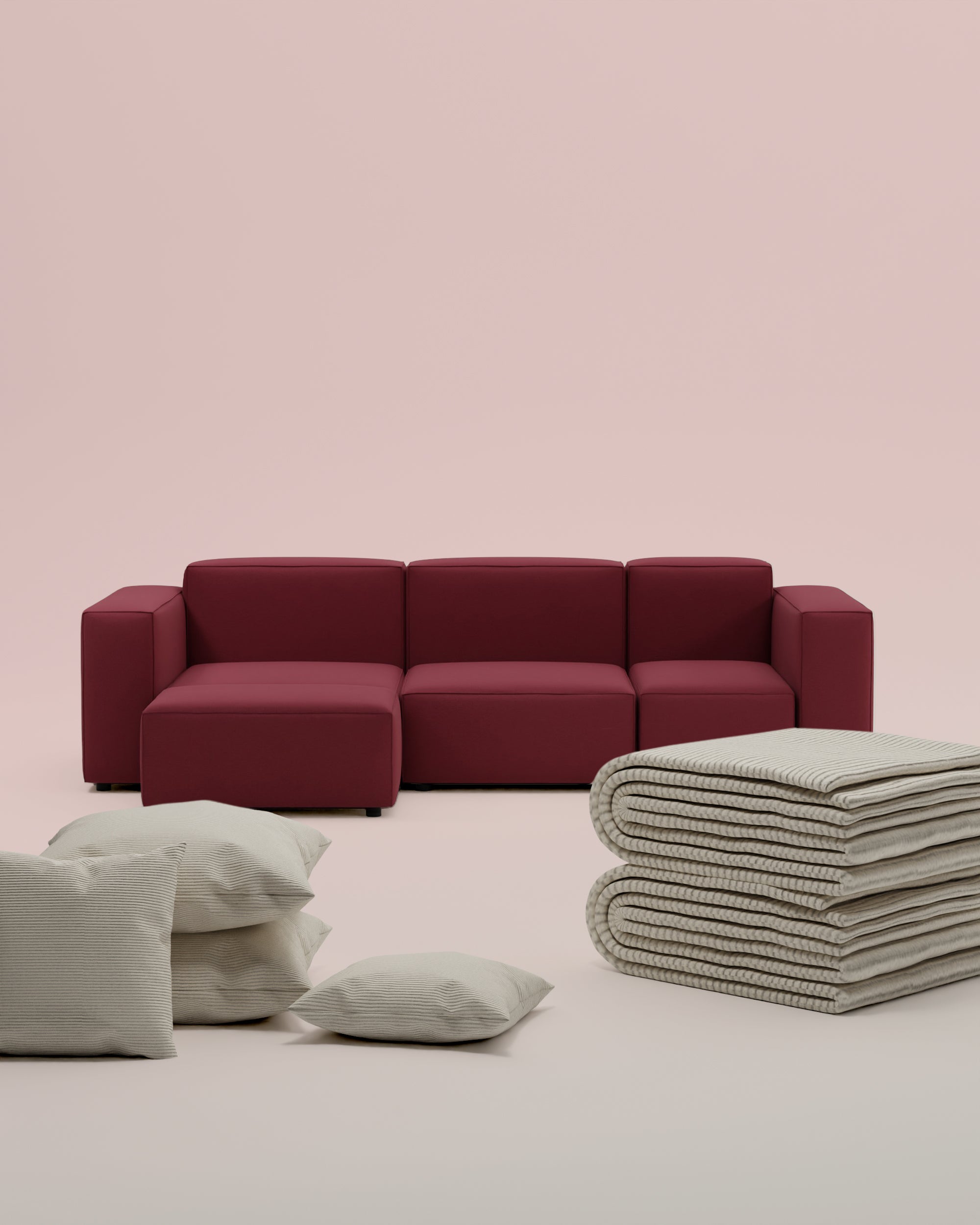 3 in 1 set Modular corner sofa Harvey 4-seater mini with sleeping function