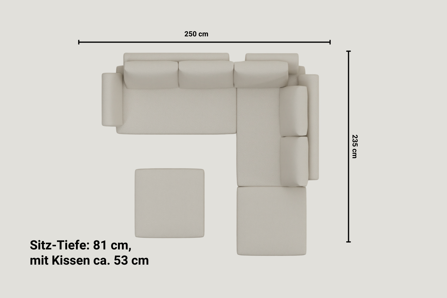 Outlet - Canapé d'angle modulable Amy avec fonction couchage Showroom Lutry