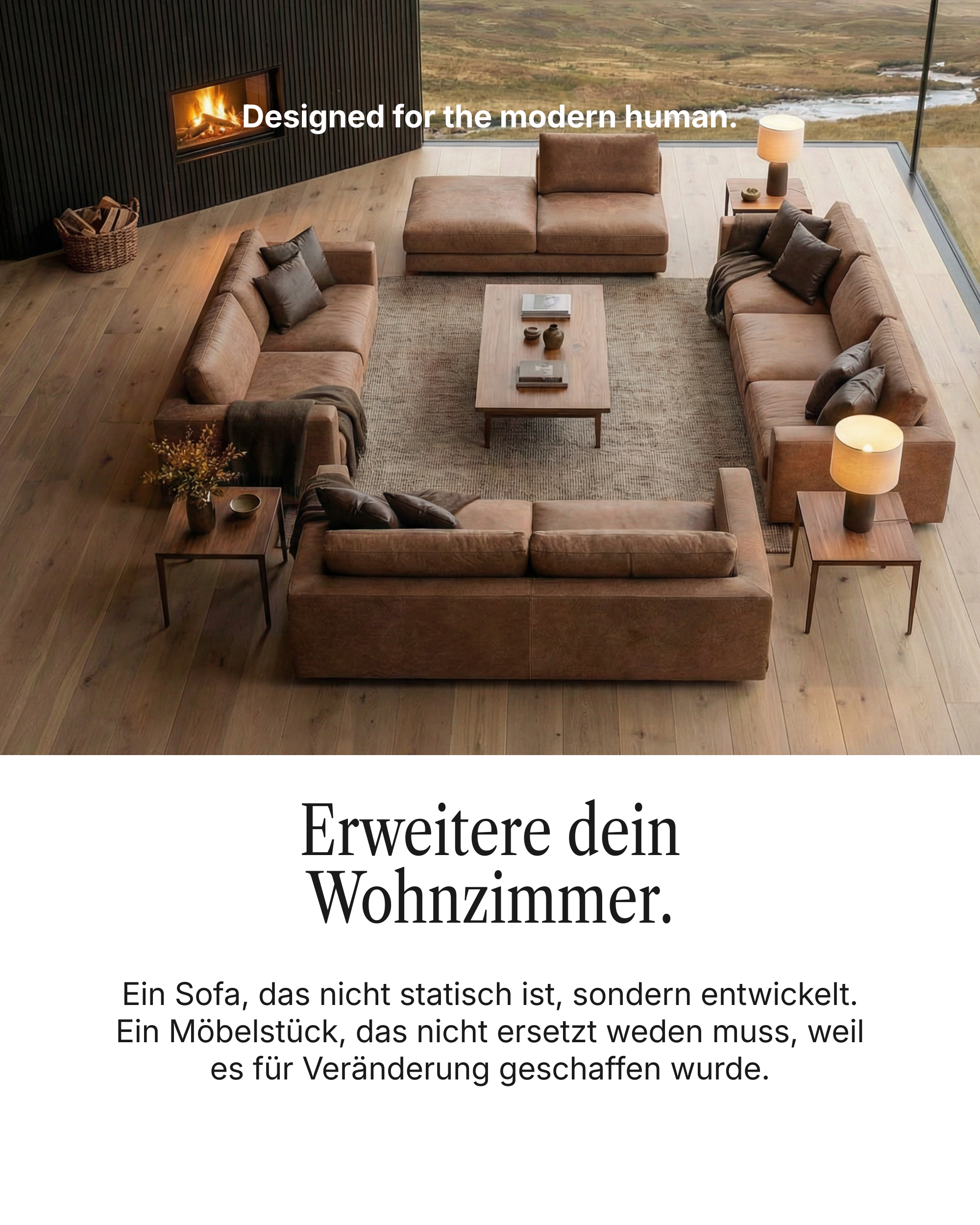 Modulares Sofa Terra L 4-Sitzer mit Schlaffunktion