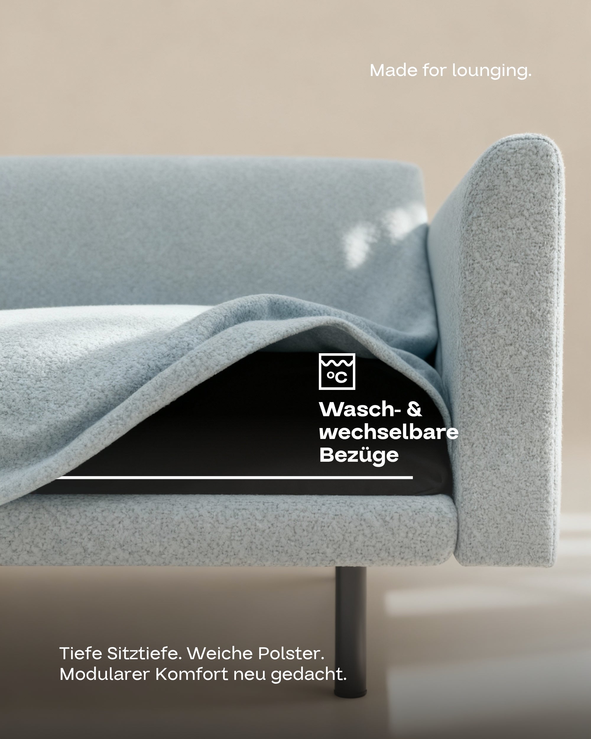 Stoffbezug - Modulares Sofa Aera Ecksofa mit Schlaffunktion