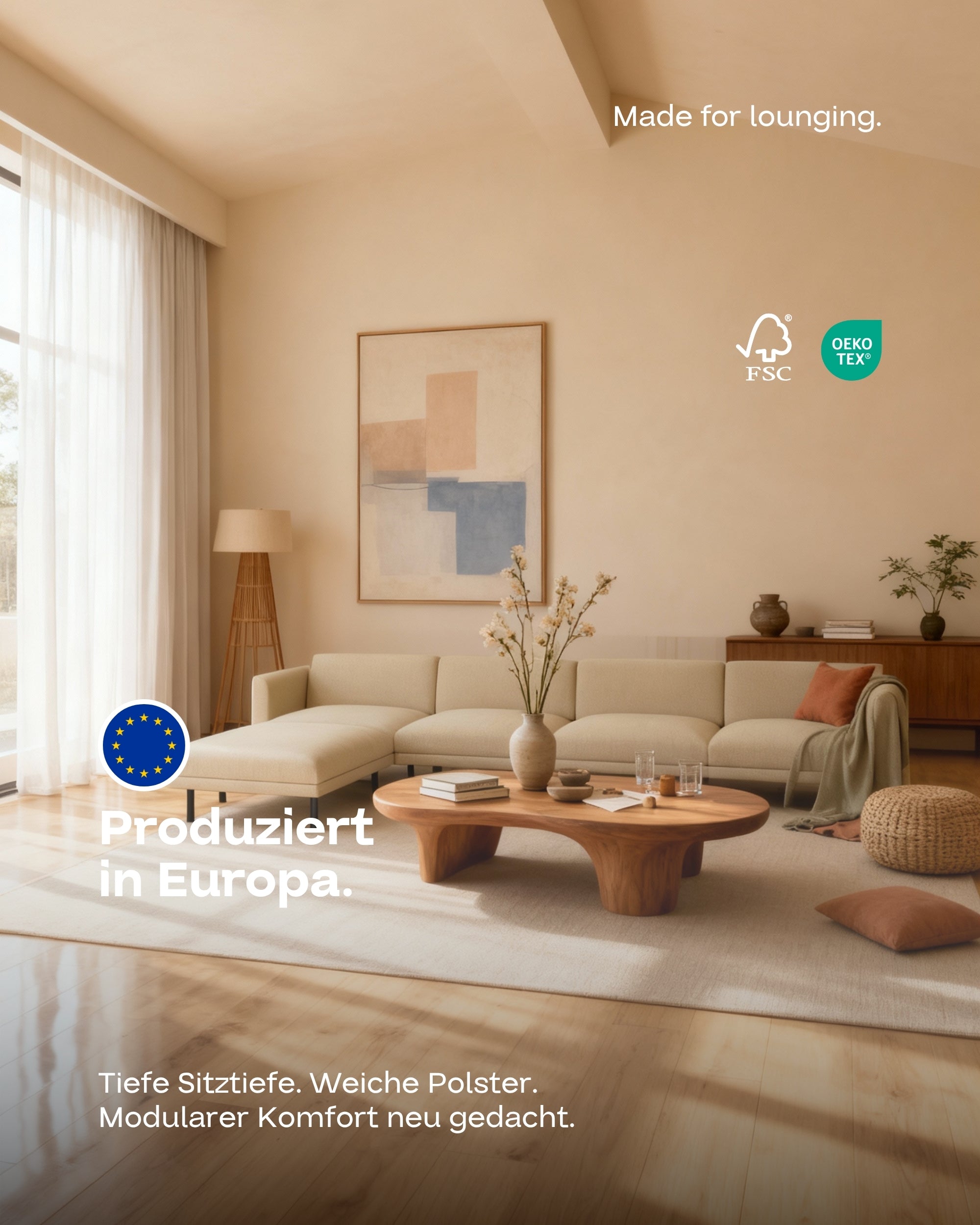 Stoffbezug - Modulares Sofa Aera 5-Sitzer mit Schlaffunktion