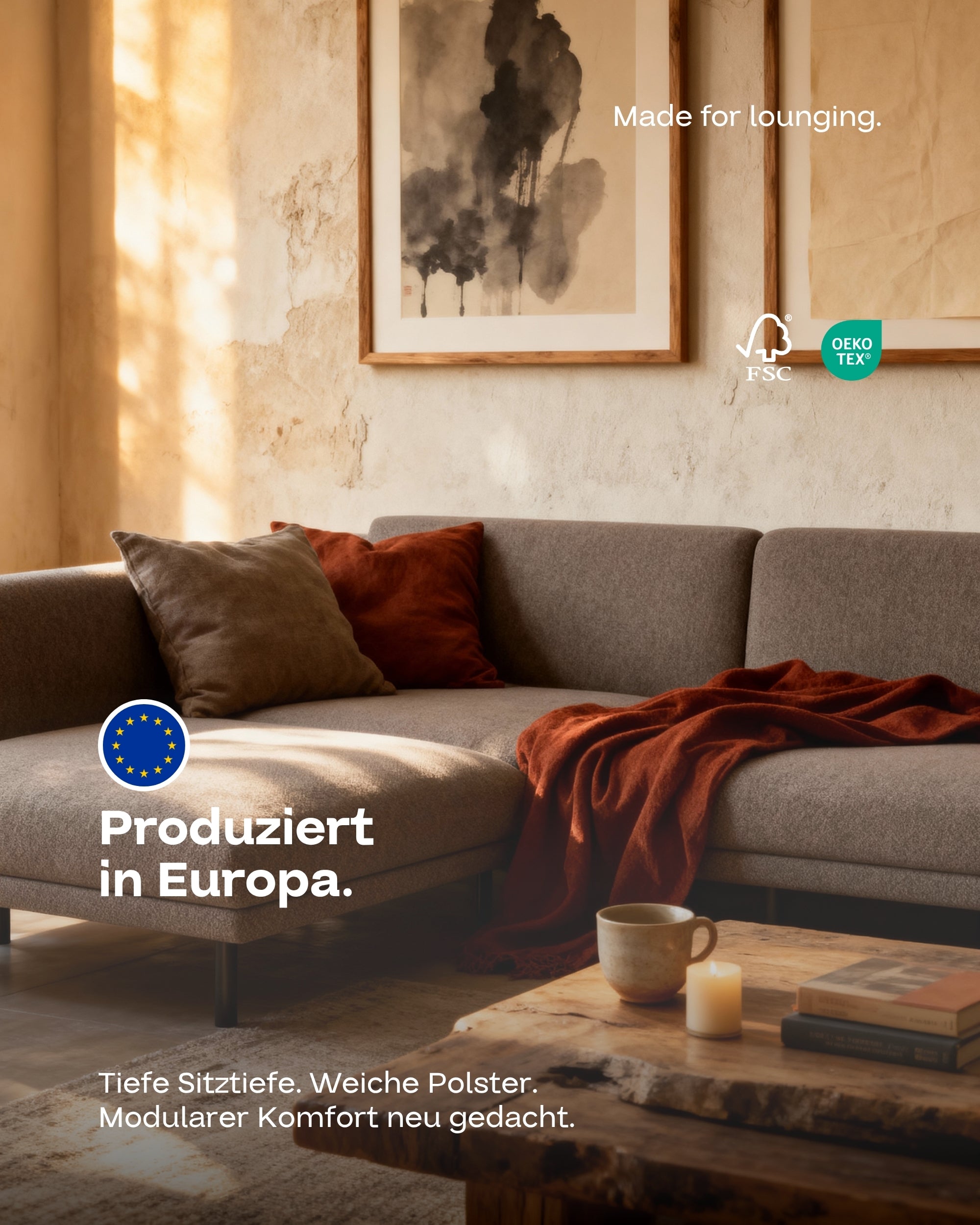 Aera 2.5-seater modular sofa with ottoman and sleeping function