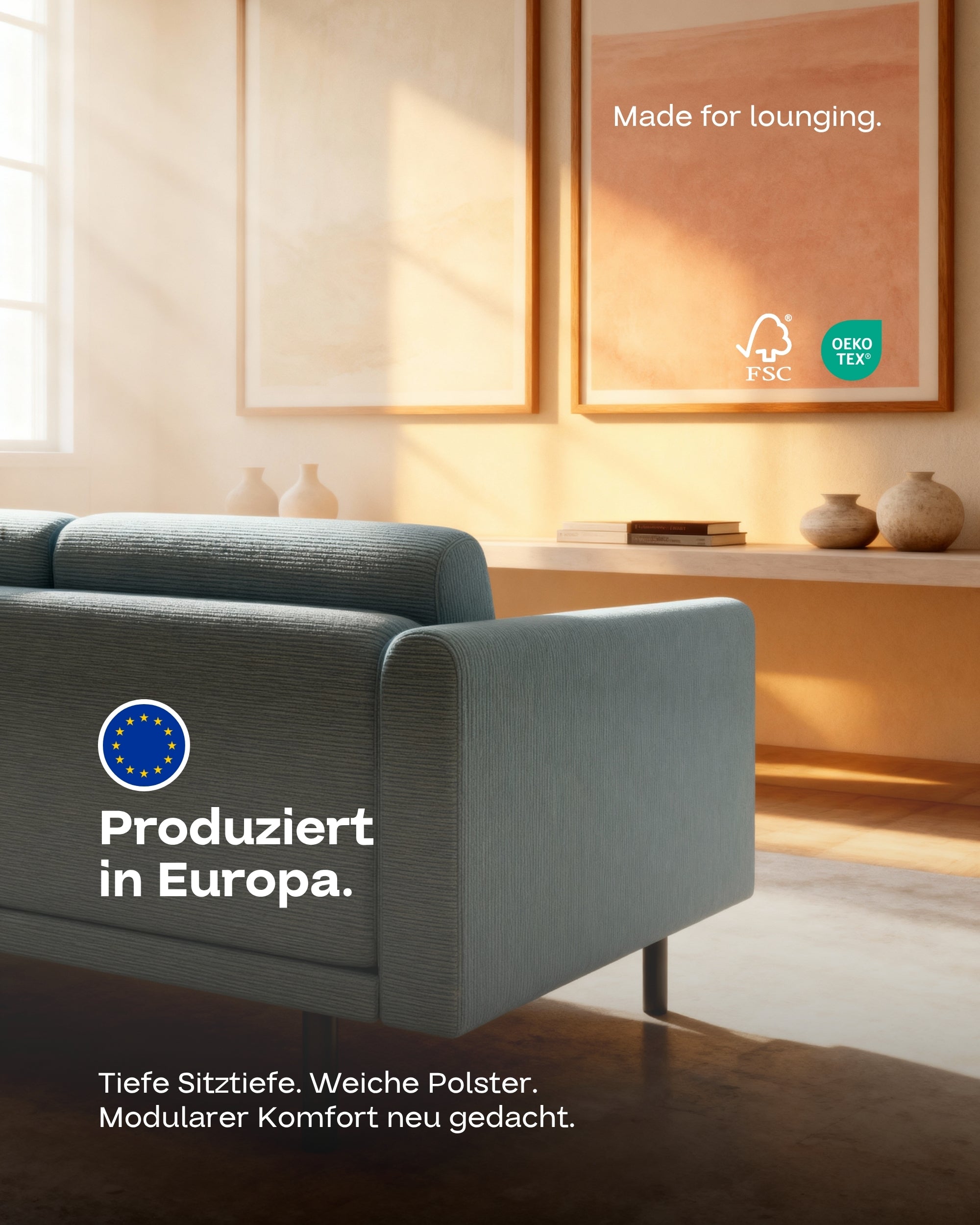 Modulares Sofa Aera 3-Sitzer mit Schlaffunktion