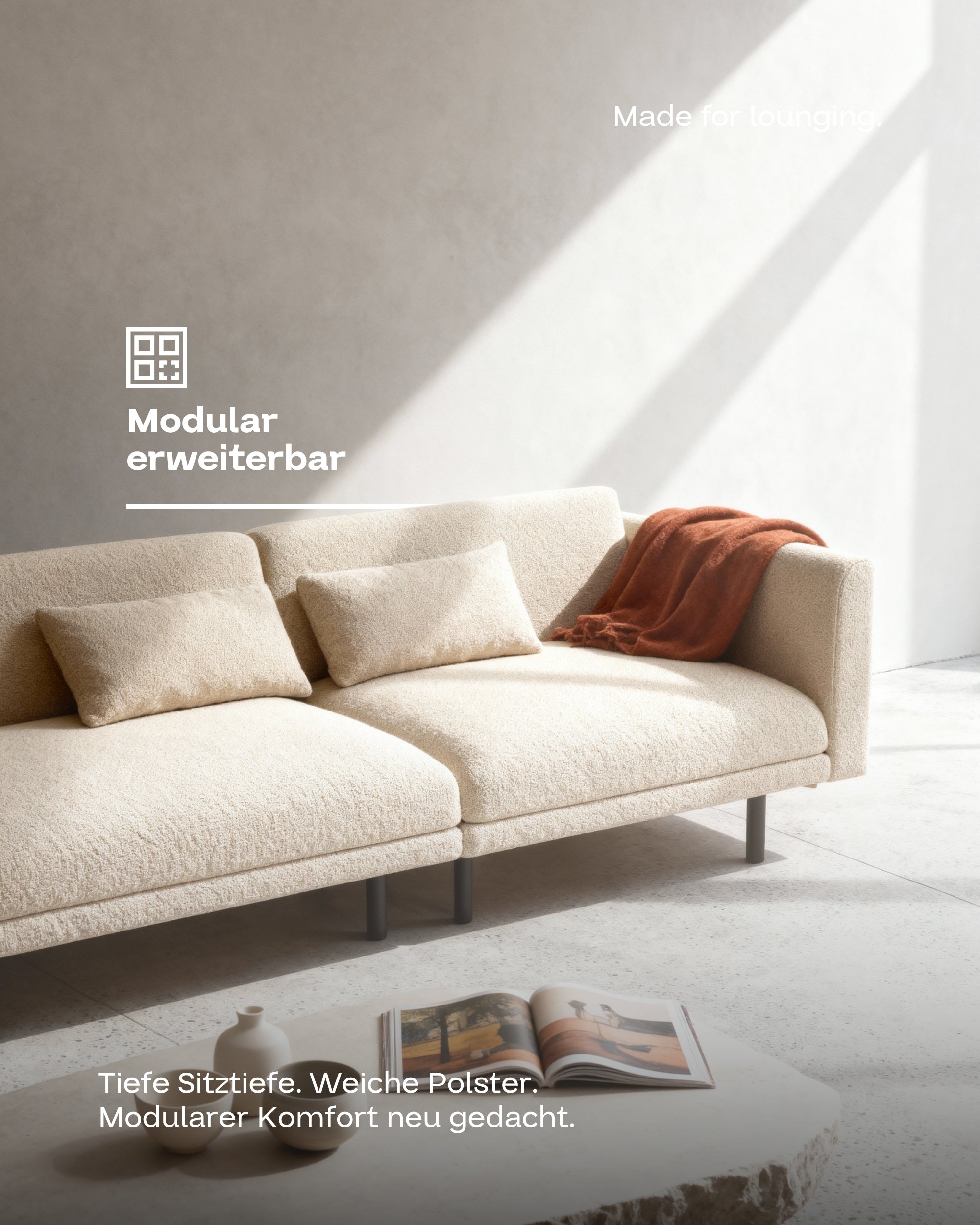 Modular sofa Aera corner sofa with sleeping function