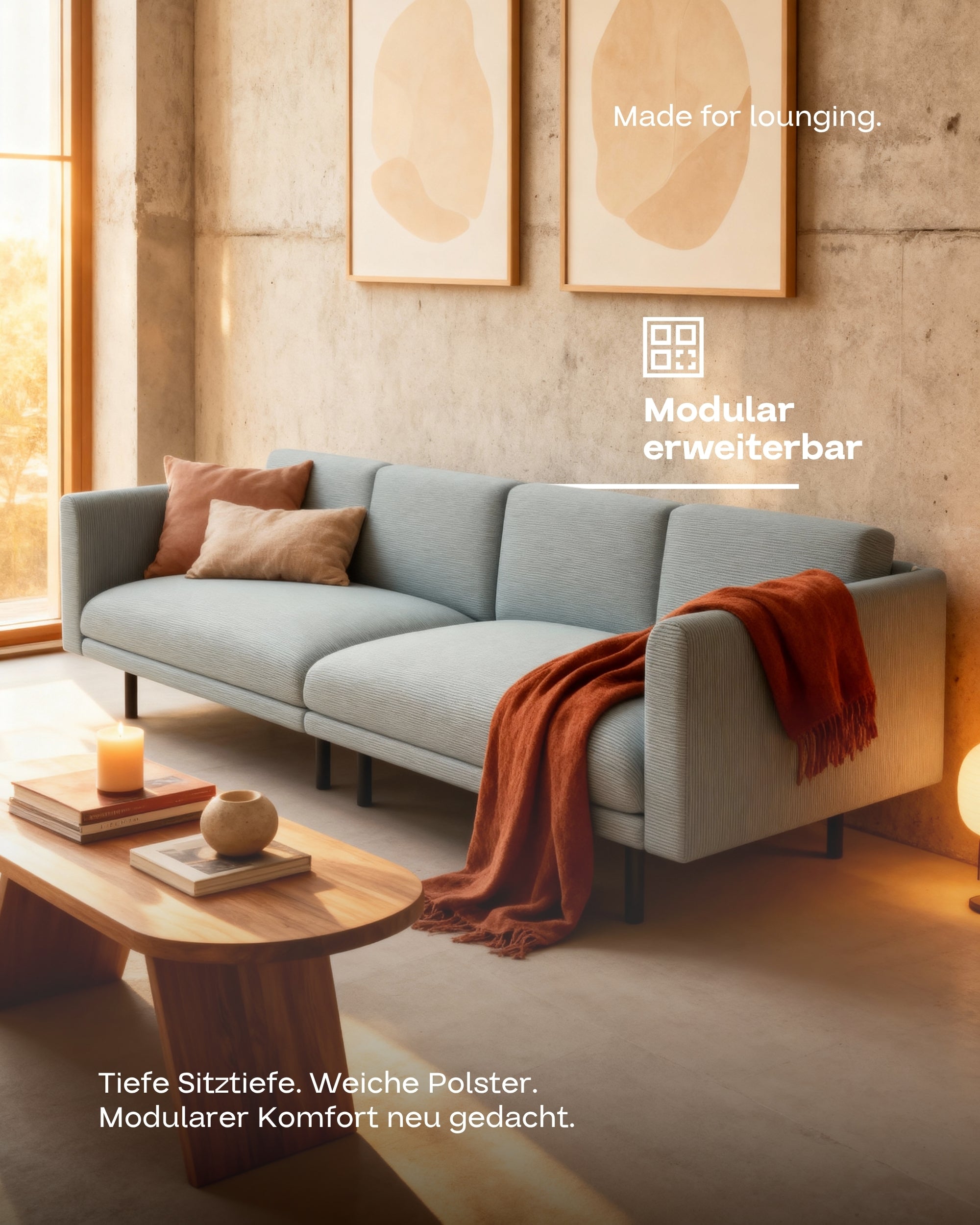 Aera 3-seater modular sofa with sleep function