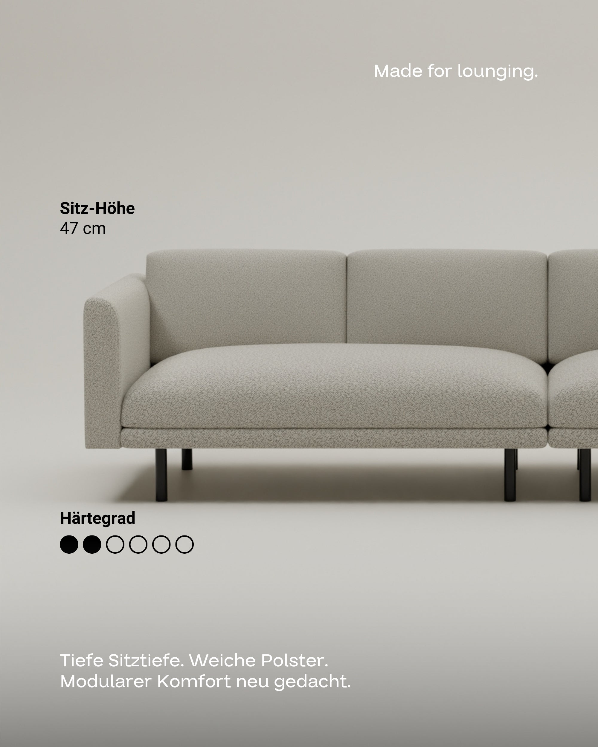 Modulares Sofa Aera 3-Sitzer mit Schlaffunktion