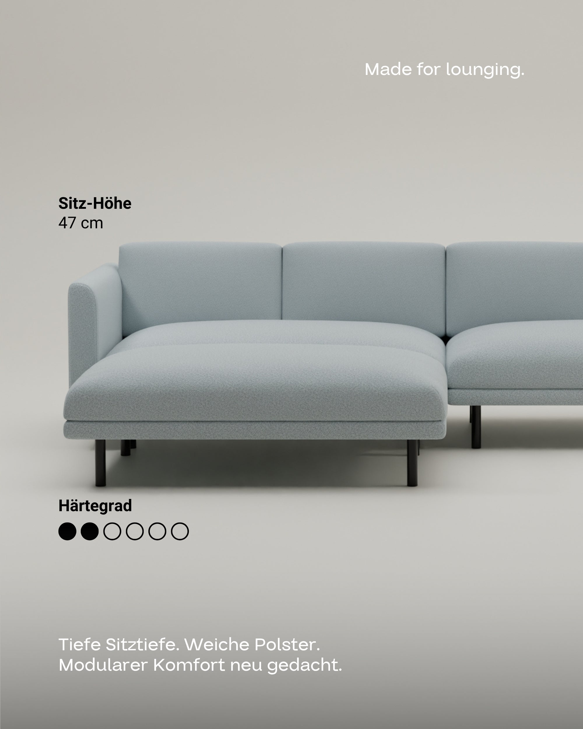 Aera 3-seater modular sofa with ottoman with sleeping function