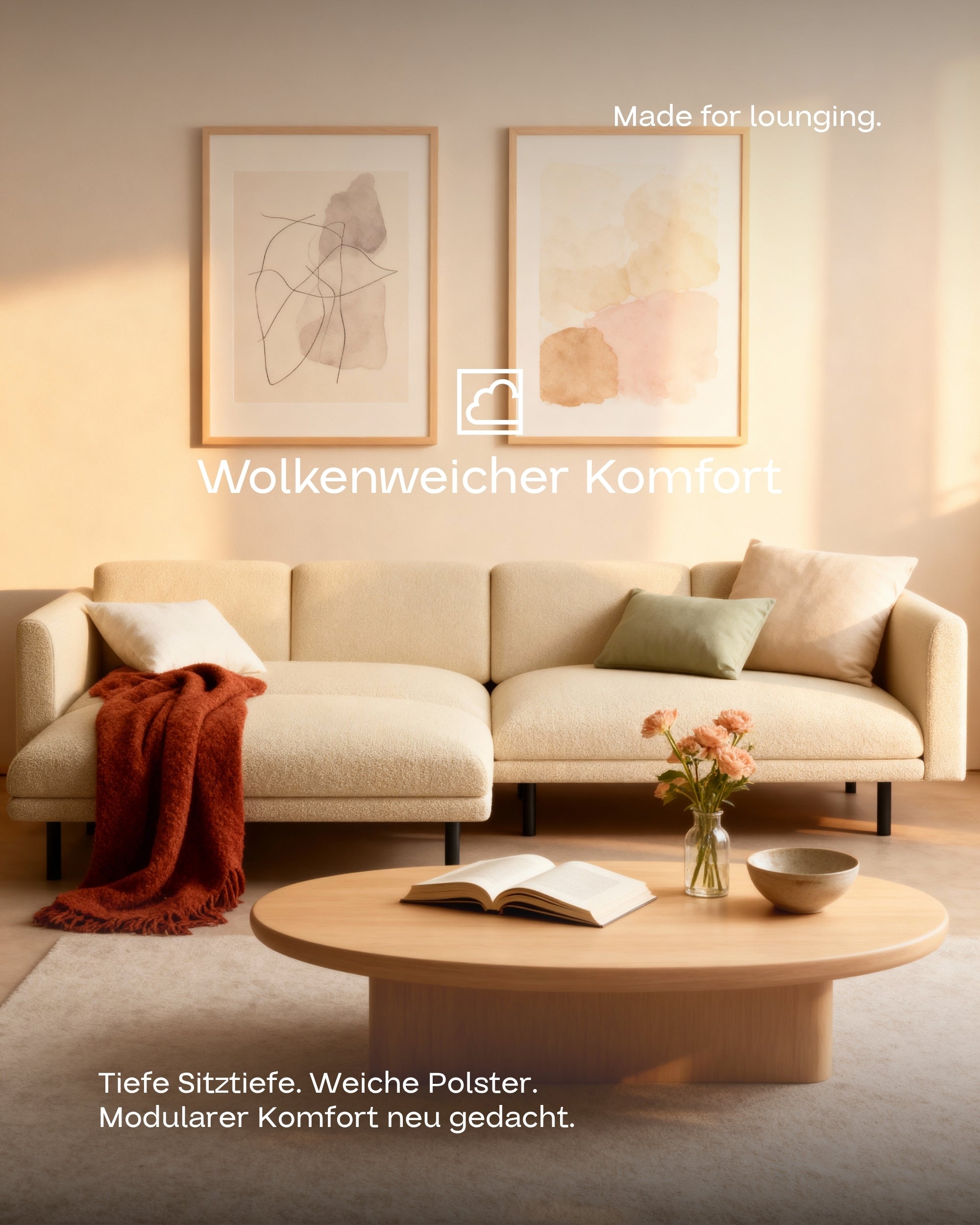 Aera 3-seater modular sofa with ottoman with sleeping function