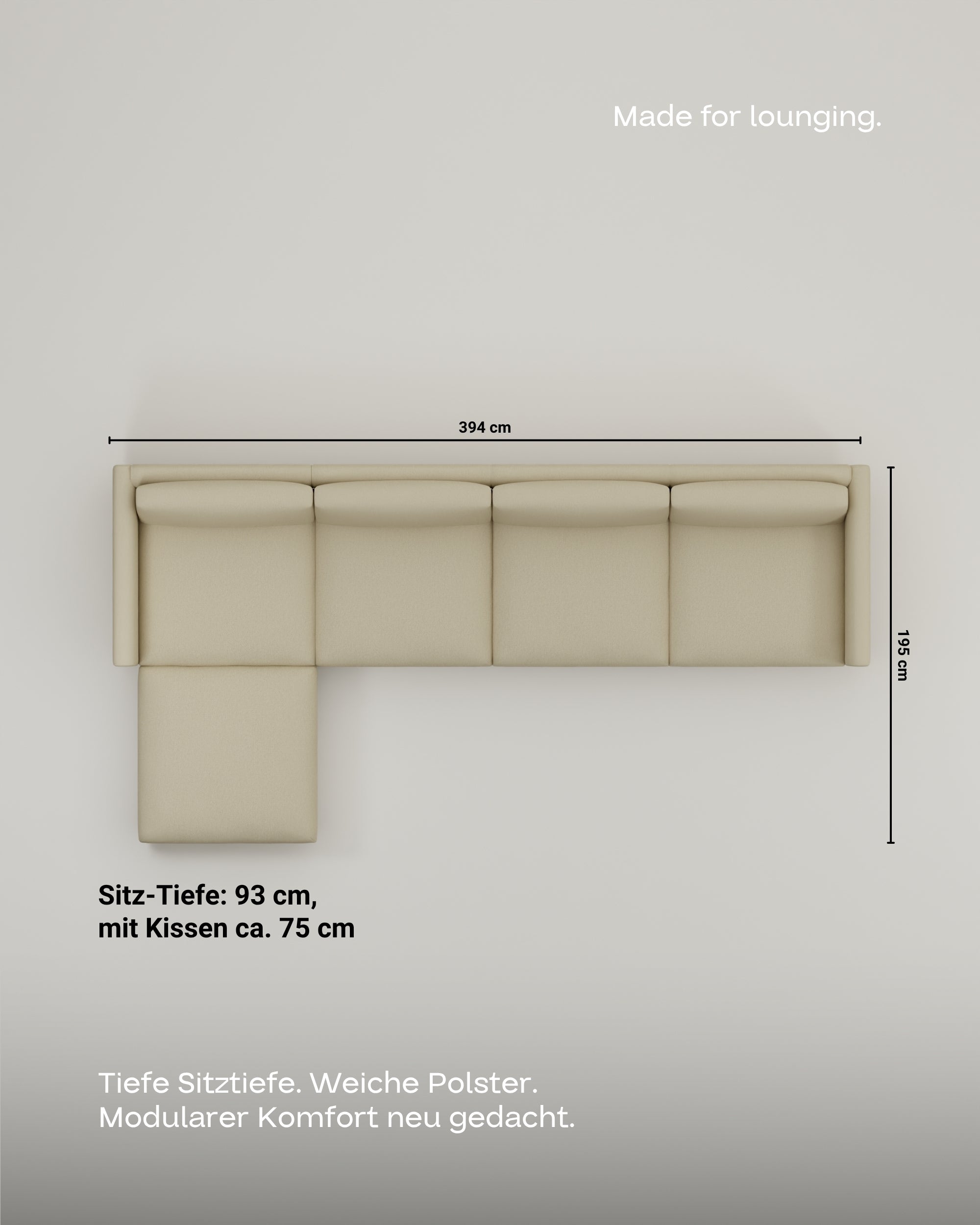 Stoffbezug - Modulares Sofa Aera 5-Sitzer mit Schlaffunktion