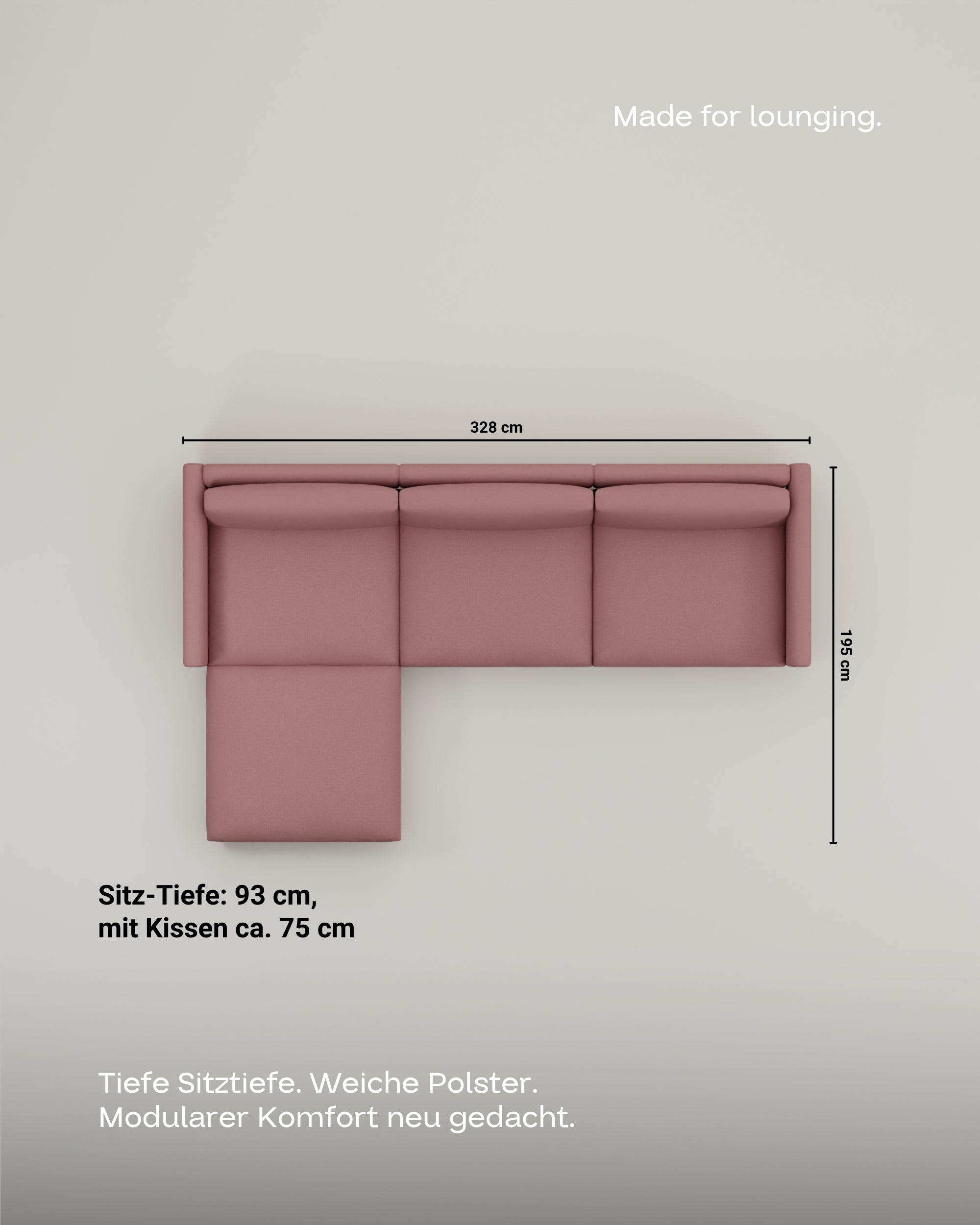 Stoffbezug - Modulares Sofa Aera Ecksofa mit Schlaffunktion