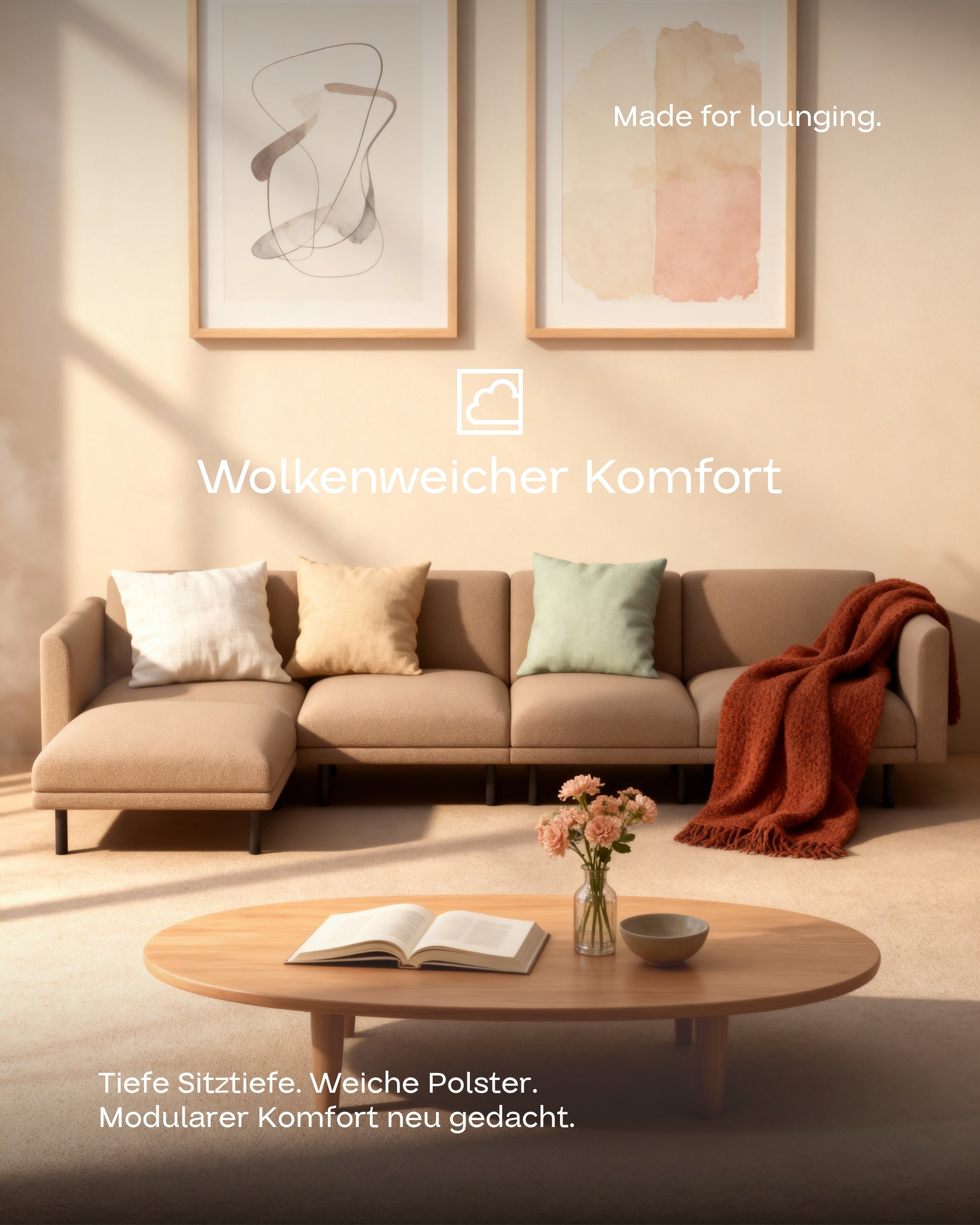 Stoffbezug - Modulares Sofa Aera 5-Sitzer mit Schlaffunktion