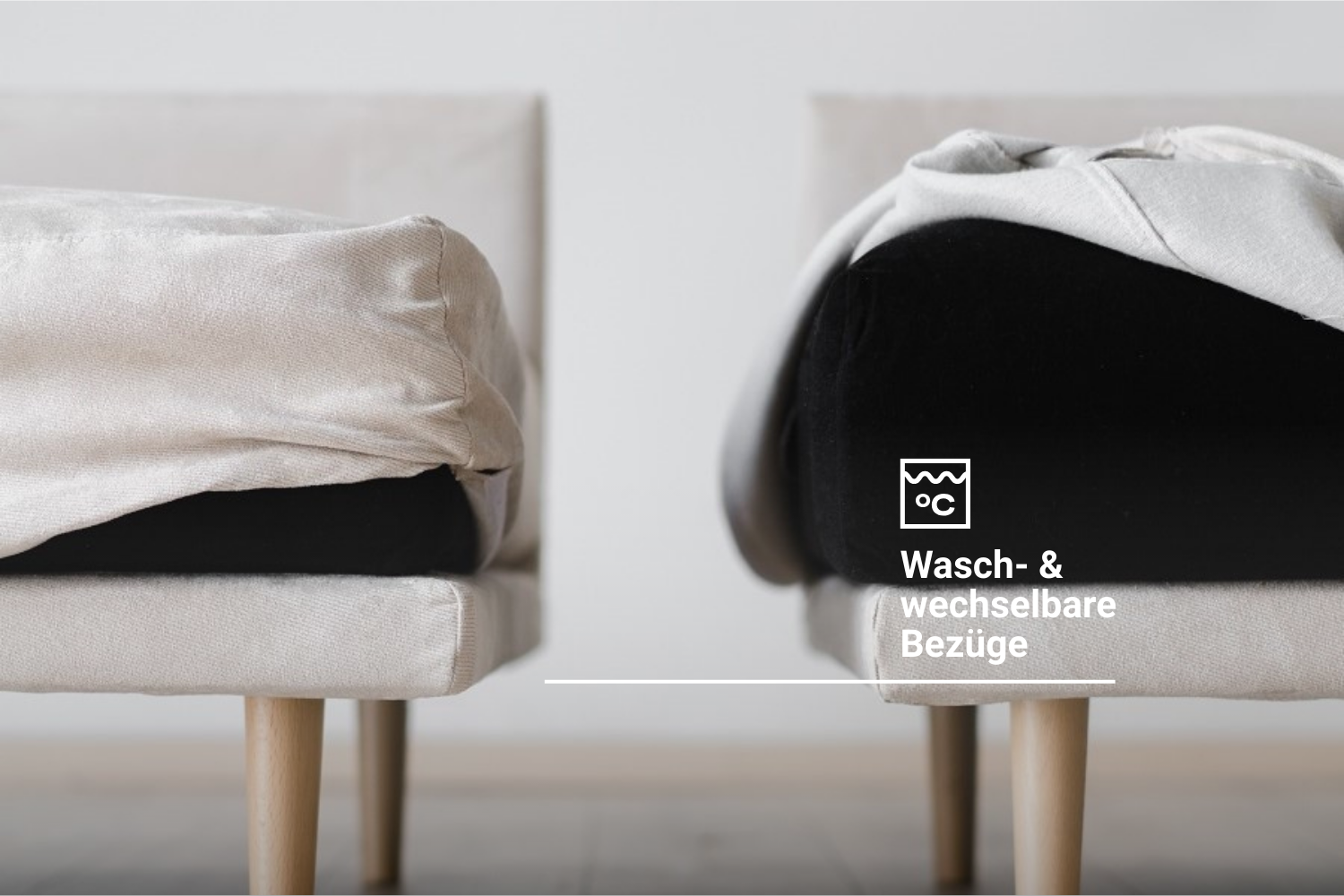 Housse en tissu - Canapé modulable 2 places Donna