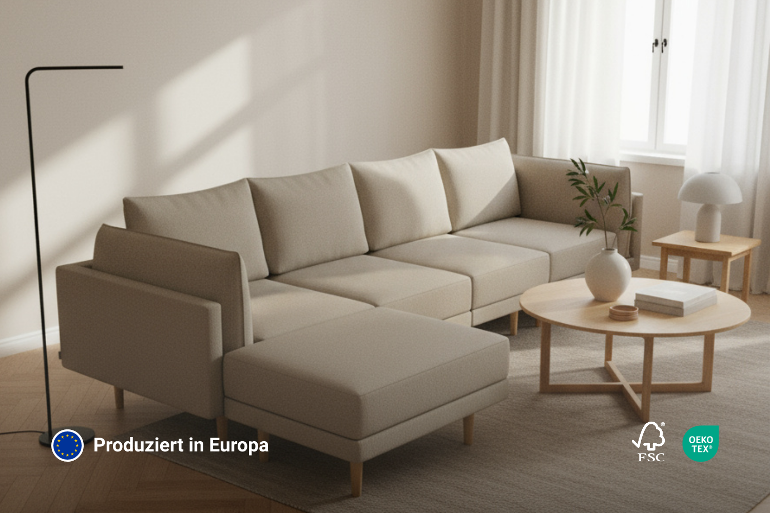 Canapé modulable Canapé d'angle Donna XL avec fonction couchage