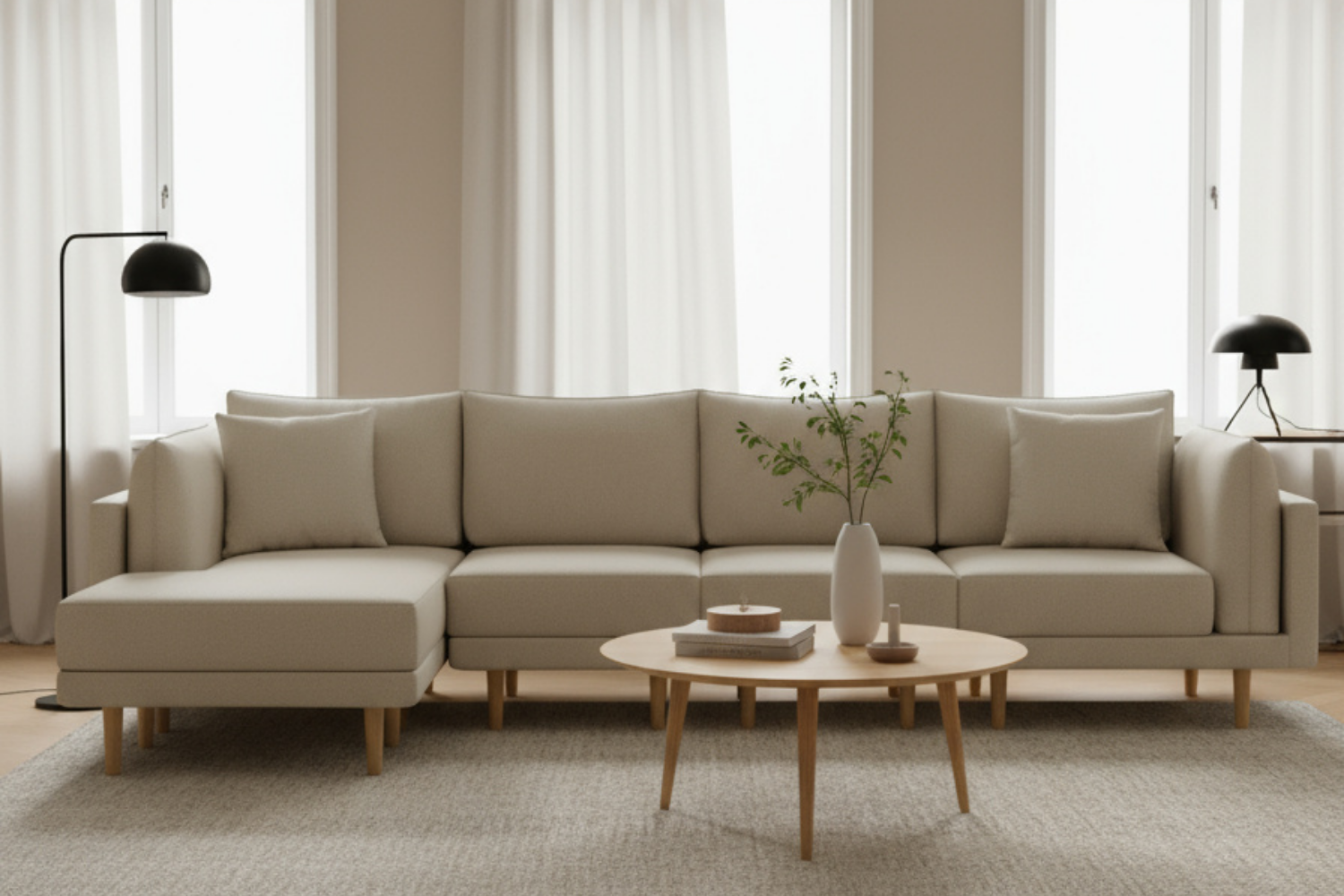 Canapé modulable Canapé d'angle Donna XL avec fonction couchage
