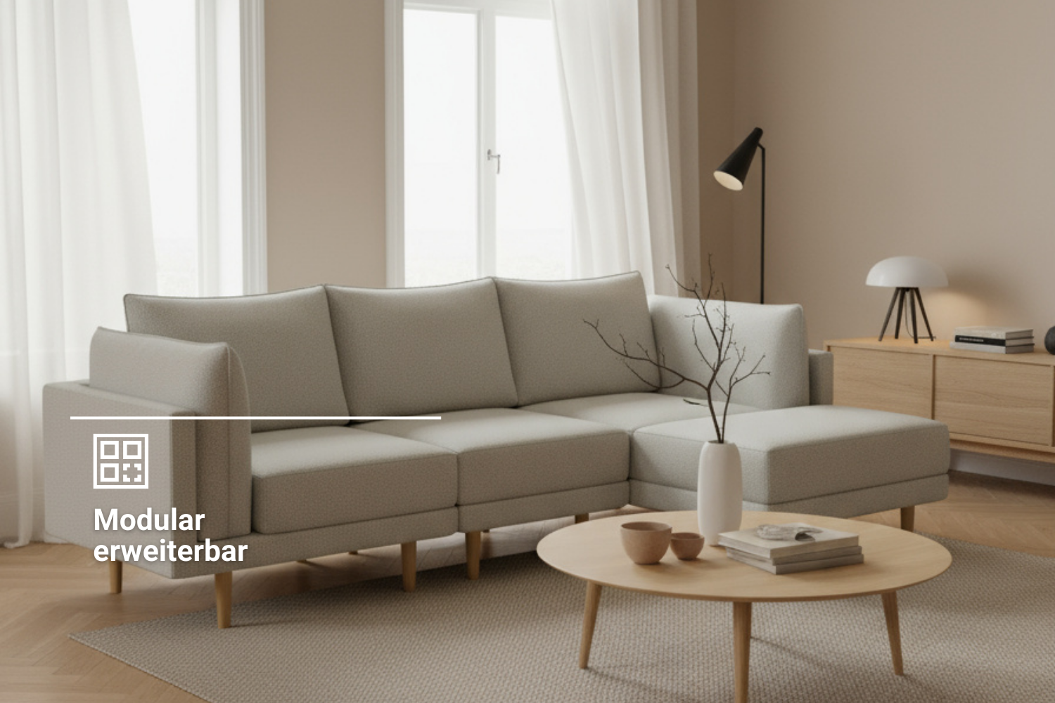 Housse en tissu - Canapé modulable 4 places Donna