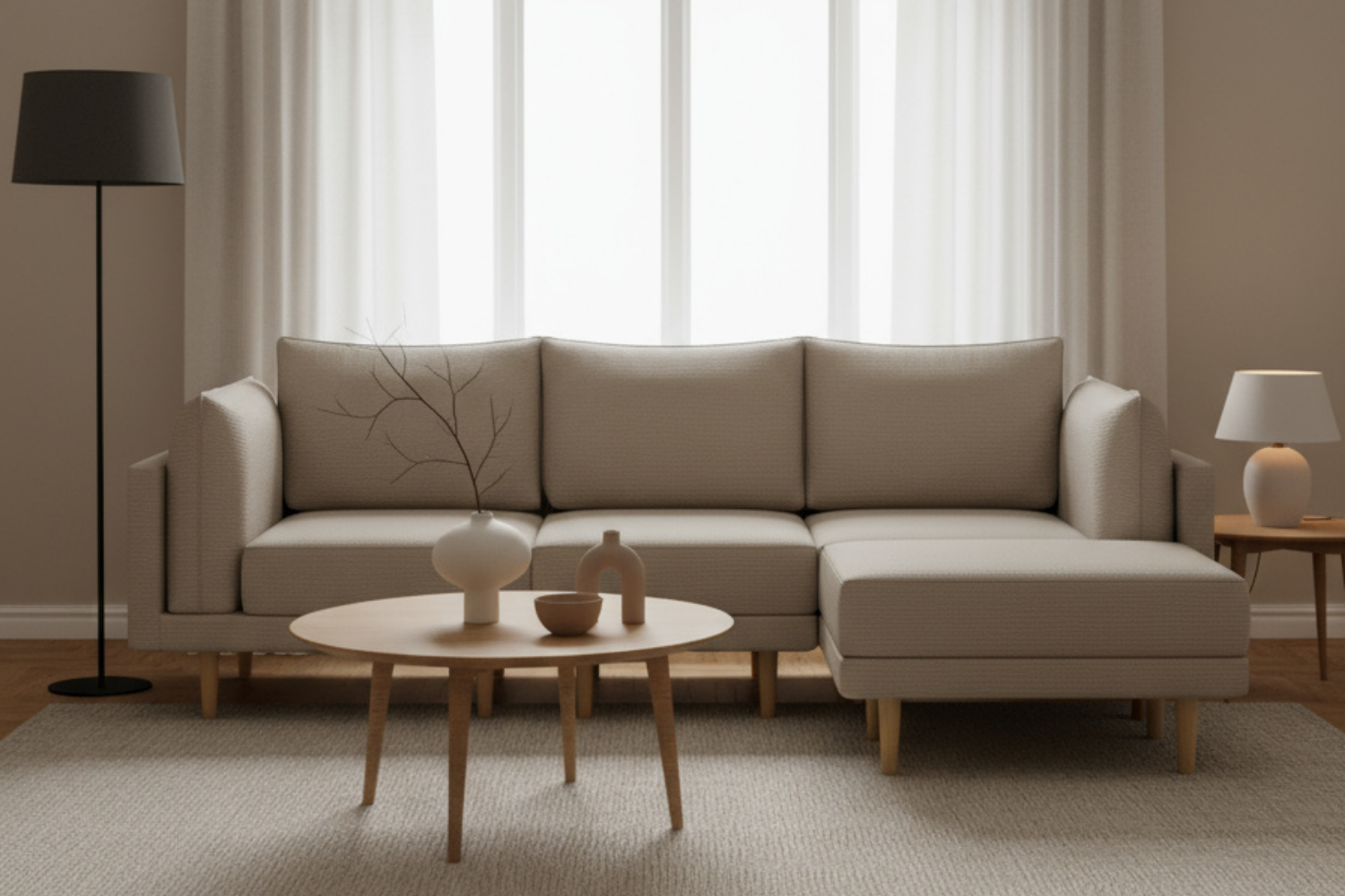 Canapé modulable 4 places Donna avec fonction sommeil