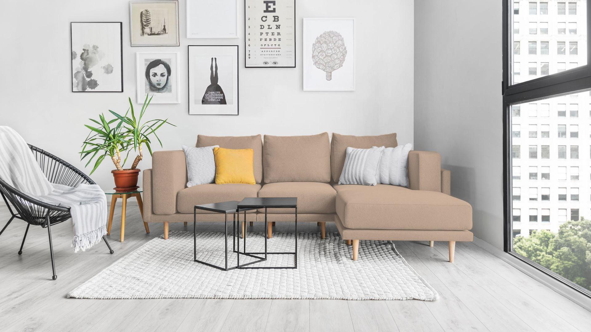 Outlet - Revêtement tissu - Canapé modulable Donna
