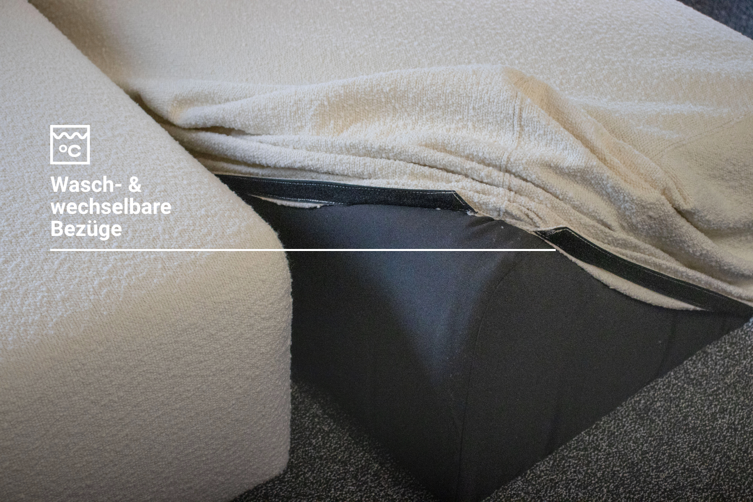 Fabric cover - Modular sofa Nina U-Form / Living area with sleeping function