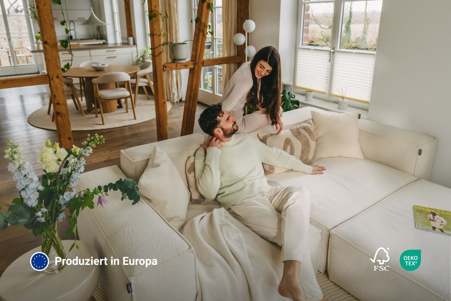 Harvey 4-seater modular corner sofa with sleep function