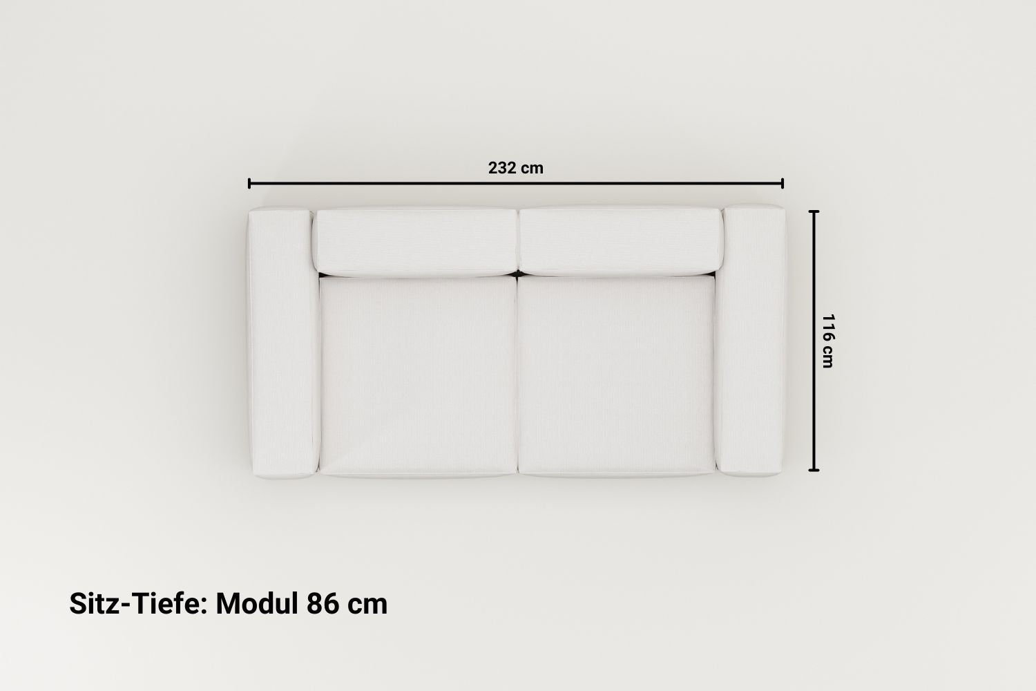 Housse en tissu - Canapé modulable 2 places Harvey