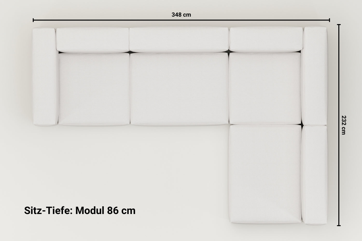 Canapé modulable Canapé d'angle Harvey XL avec fonction couchage