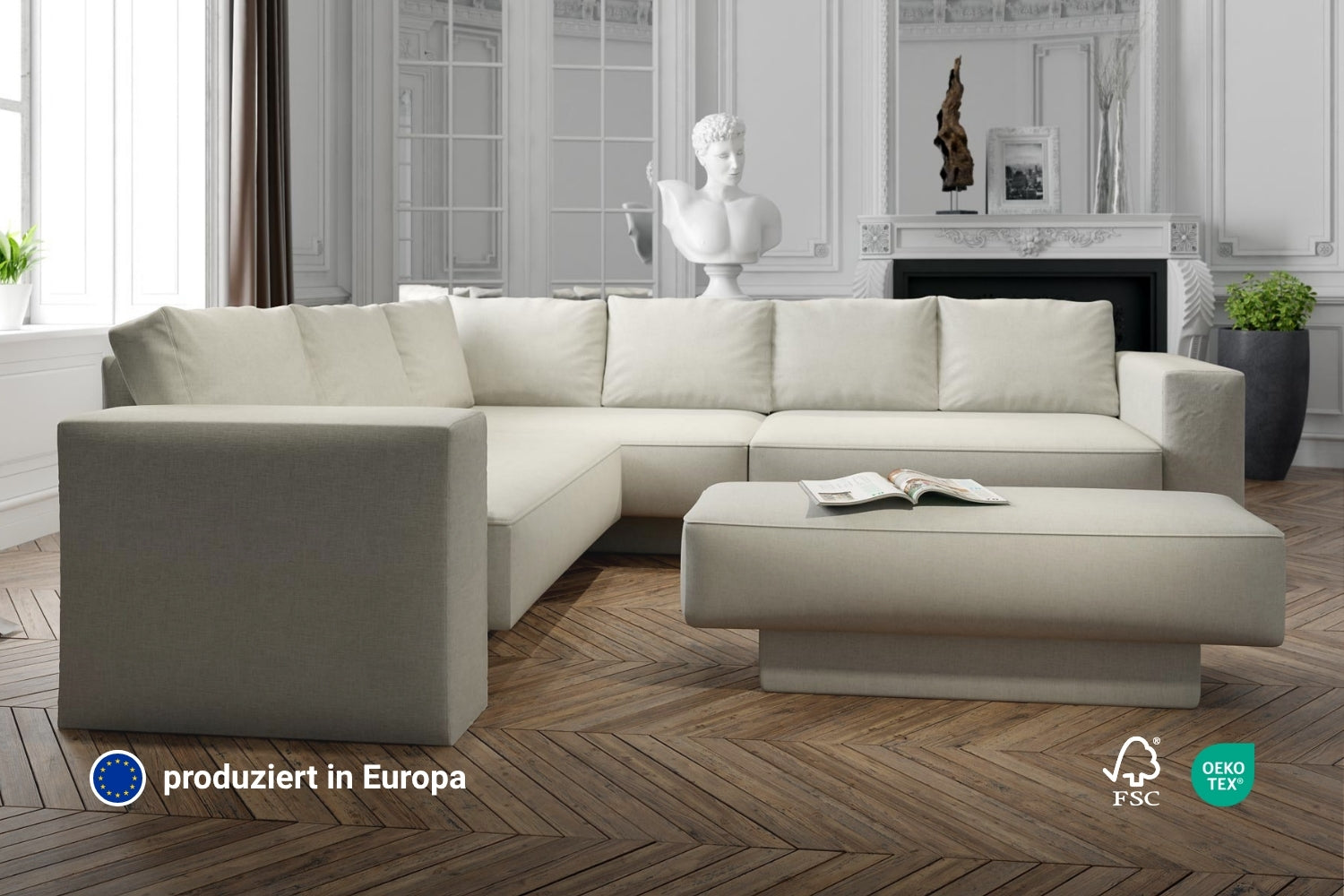 Outlet - Canapé modulable Jessica avec fonction de couchage - Tissu Nova