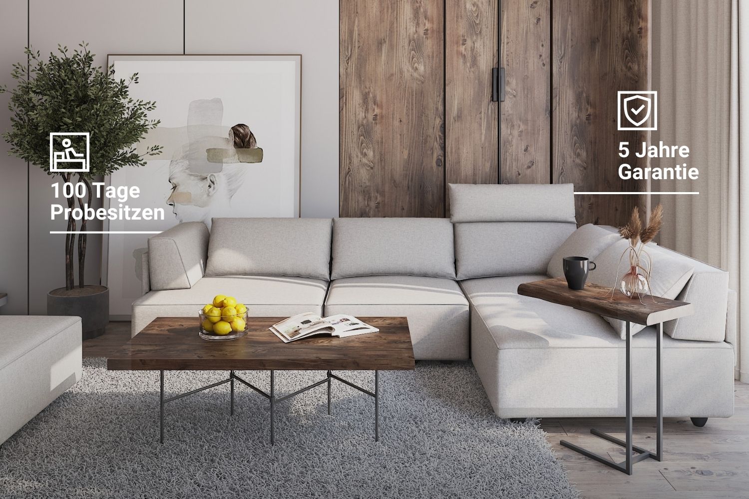 Outlet - Modular sofa Louis 4-seater with sleep function - Showroom Zurich