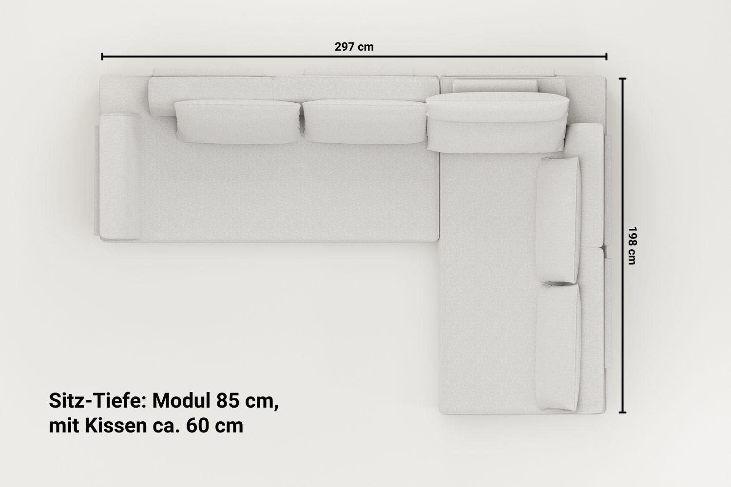 Outlet - Modulares Sofa Louis 5-Sitzer mit Schlaffunktion