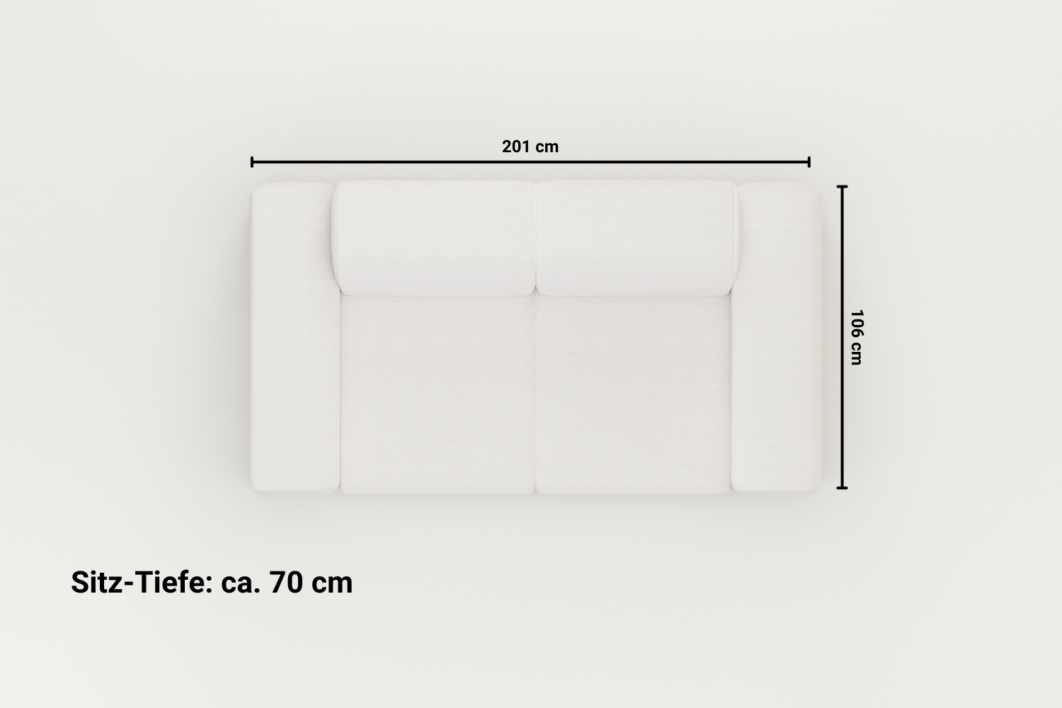 Stoffbezug - Modulares Sofa Nina 2-Sitzer