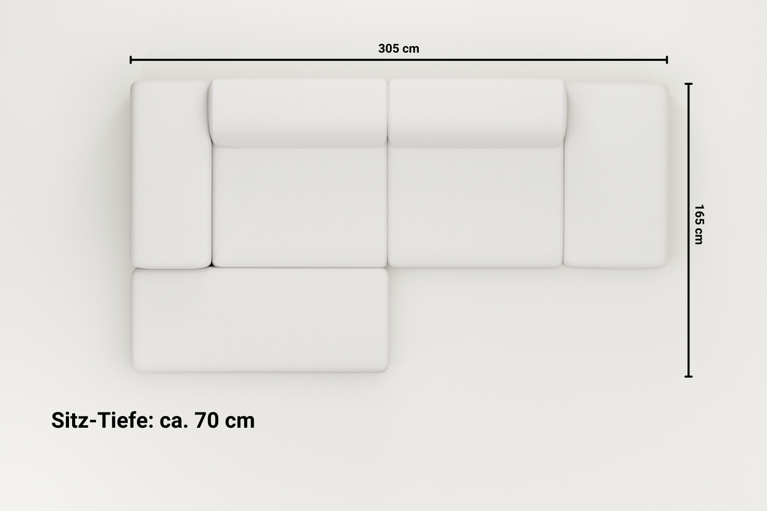 Canapé d'angle modulable 4 places Nina avec fonction couchage