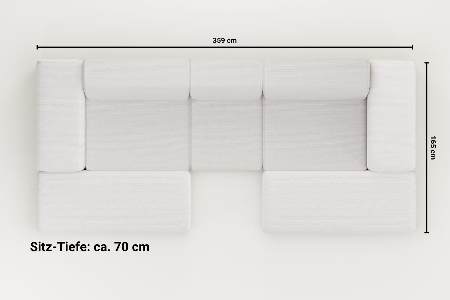Modular sofa Nina U-Form / Living area with sleeping function