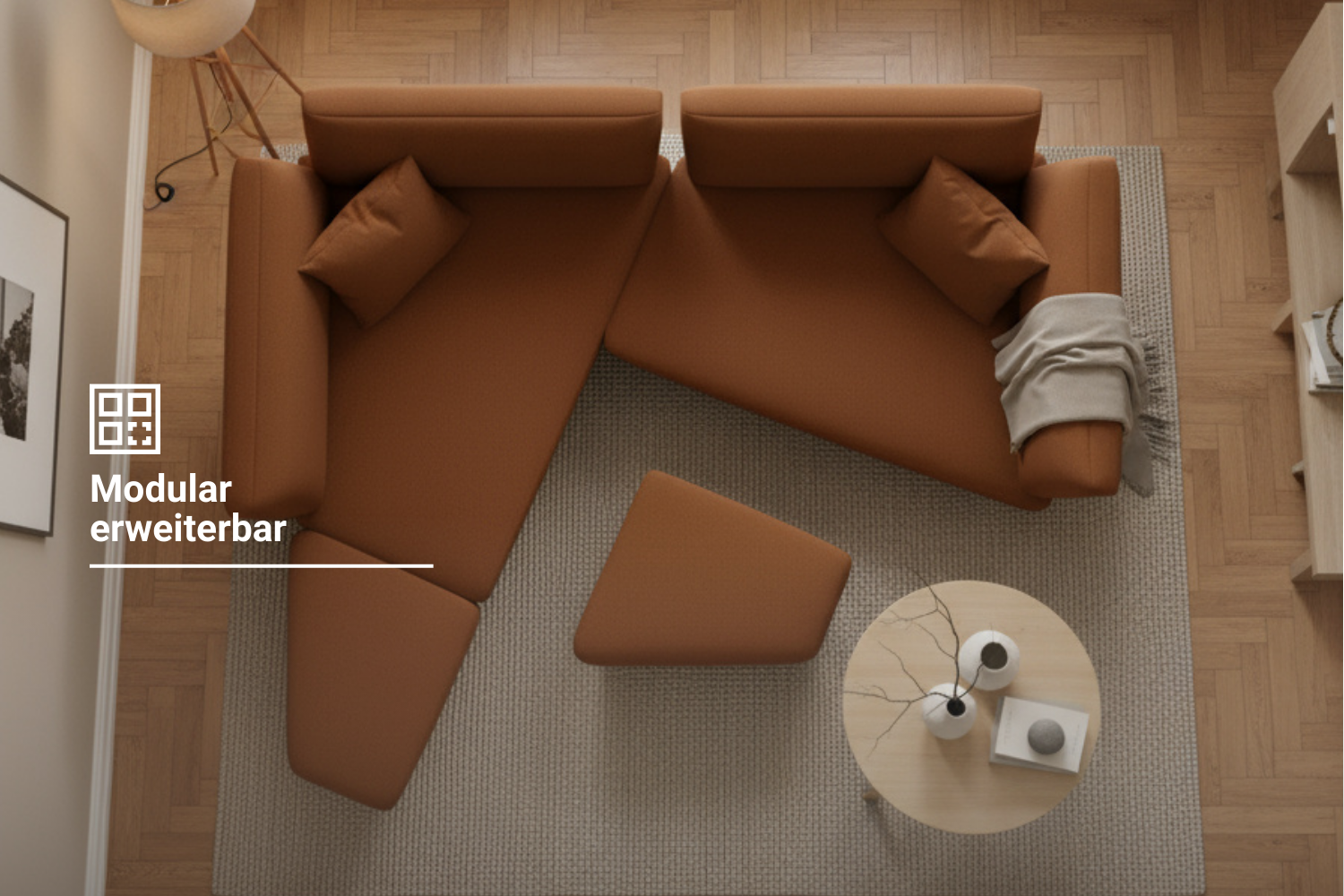 Stoffbezug - Modulares Sofa Mike mit Schlaffunktion