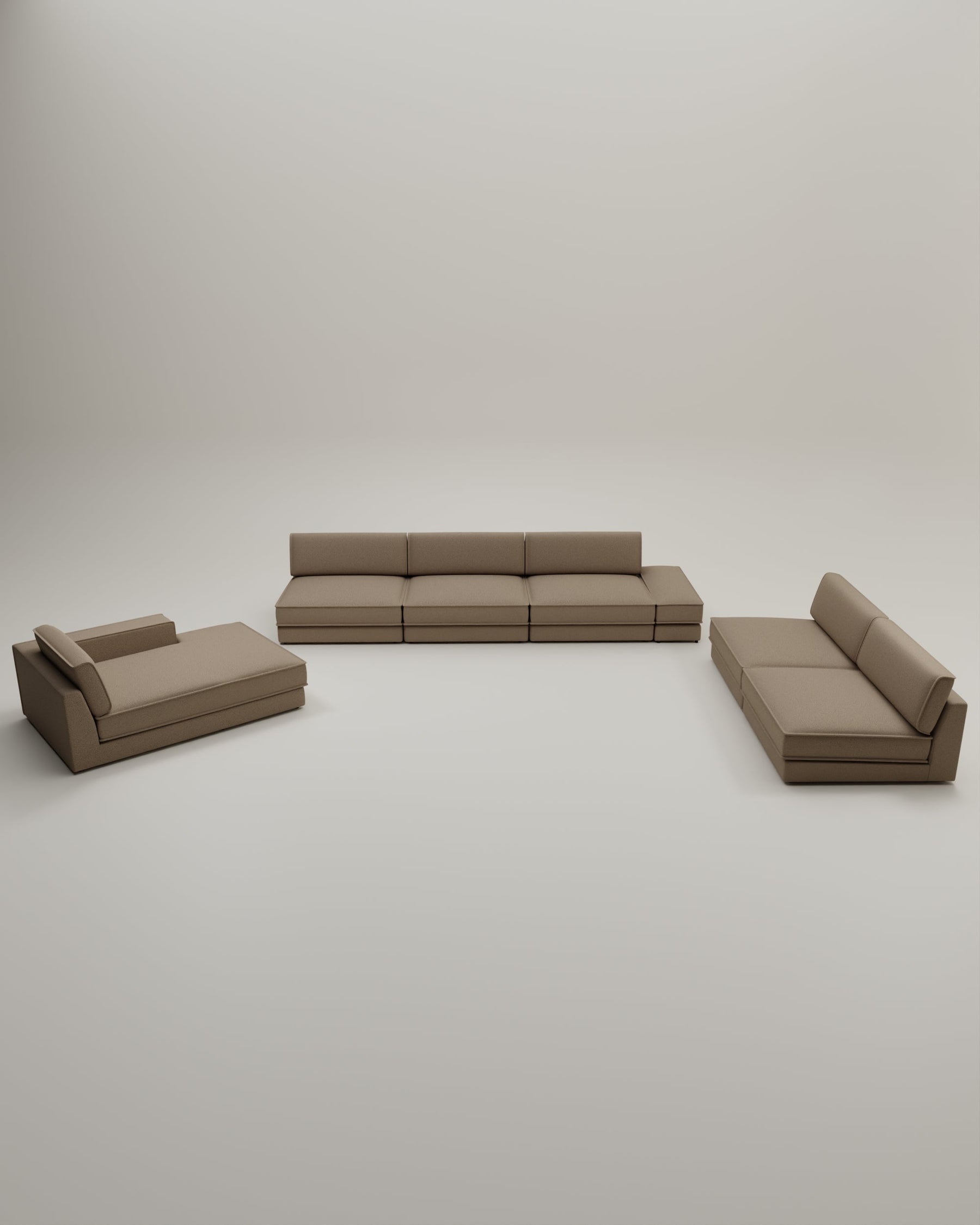 Modulares Sofa Terra U-Form / Wohnlandschaft mit Schlaffunktion